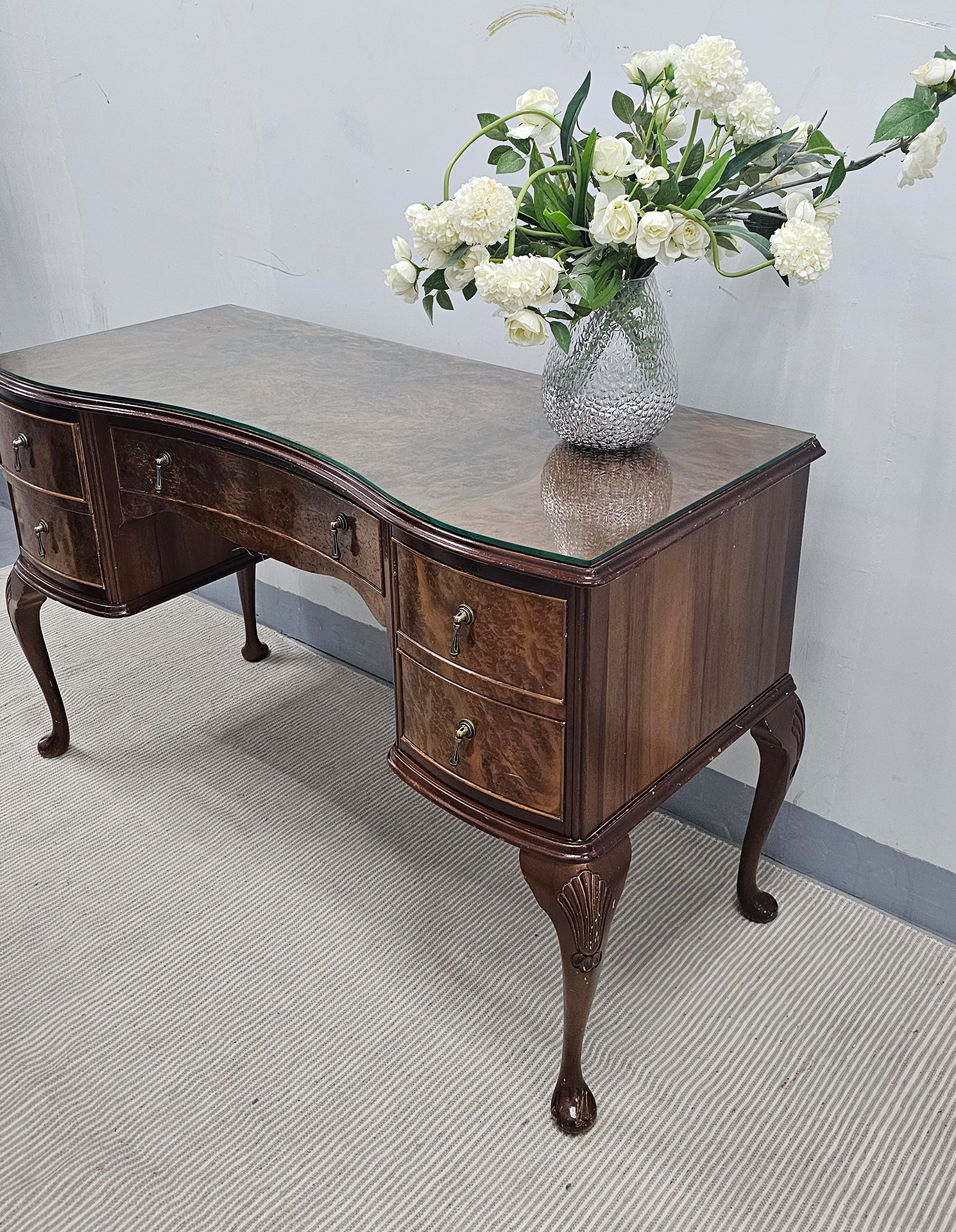 Burr Walnut Console / Desk