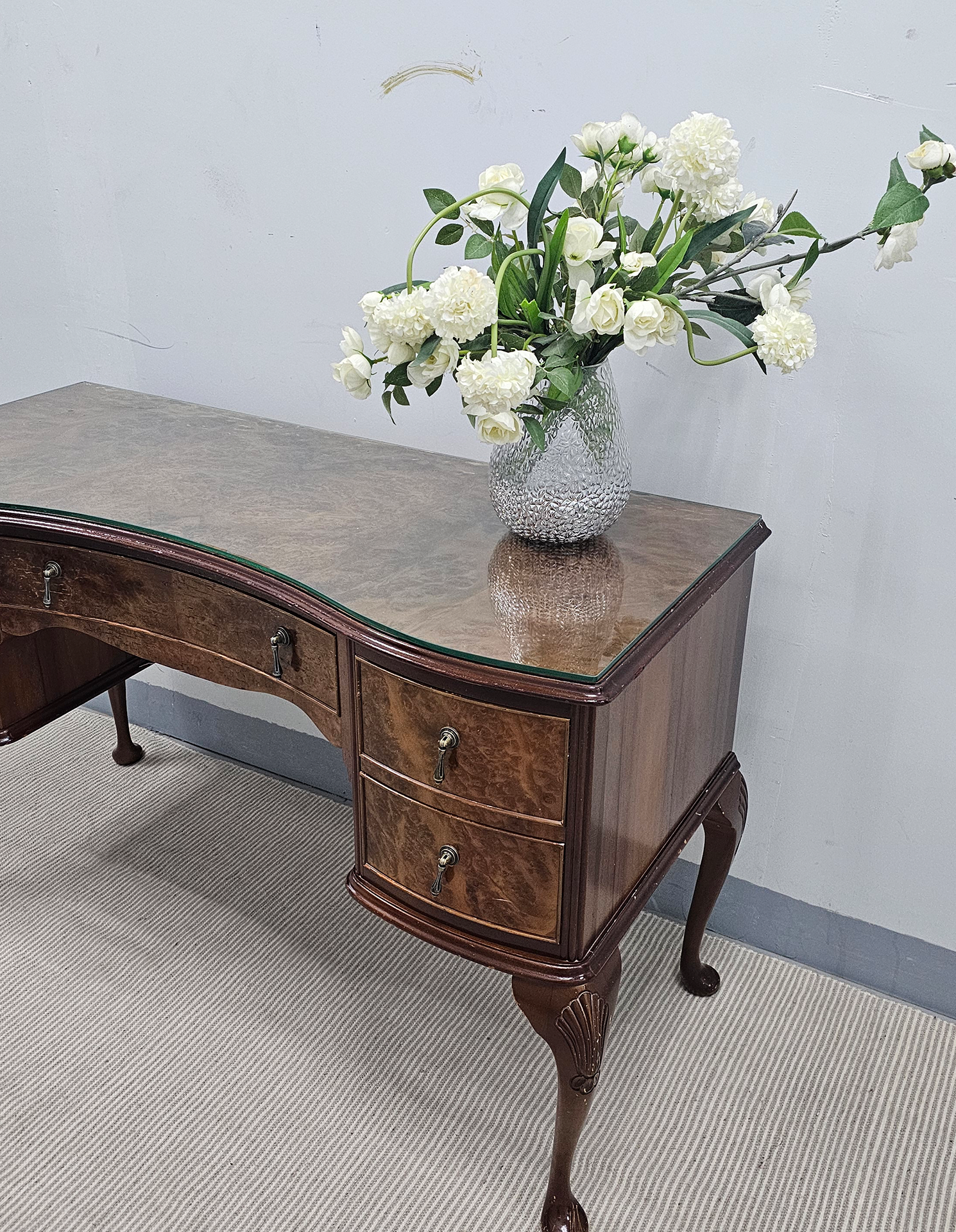 Burr Walnut Console / Desk