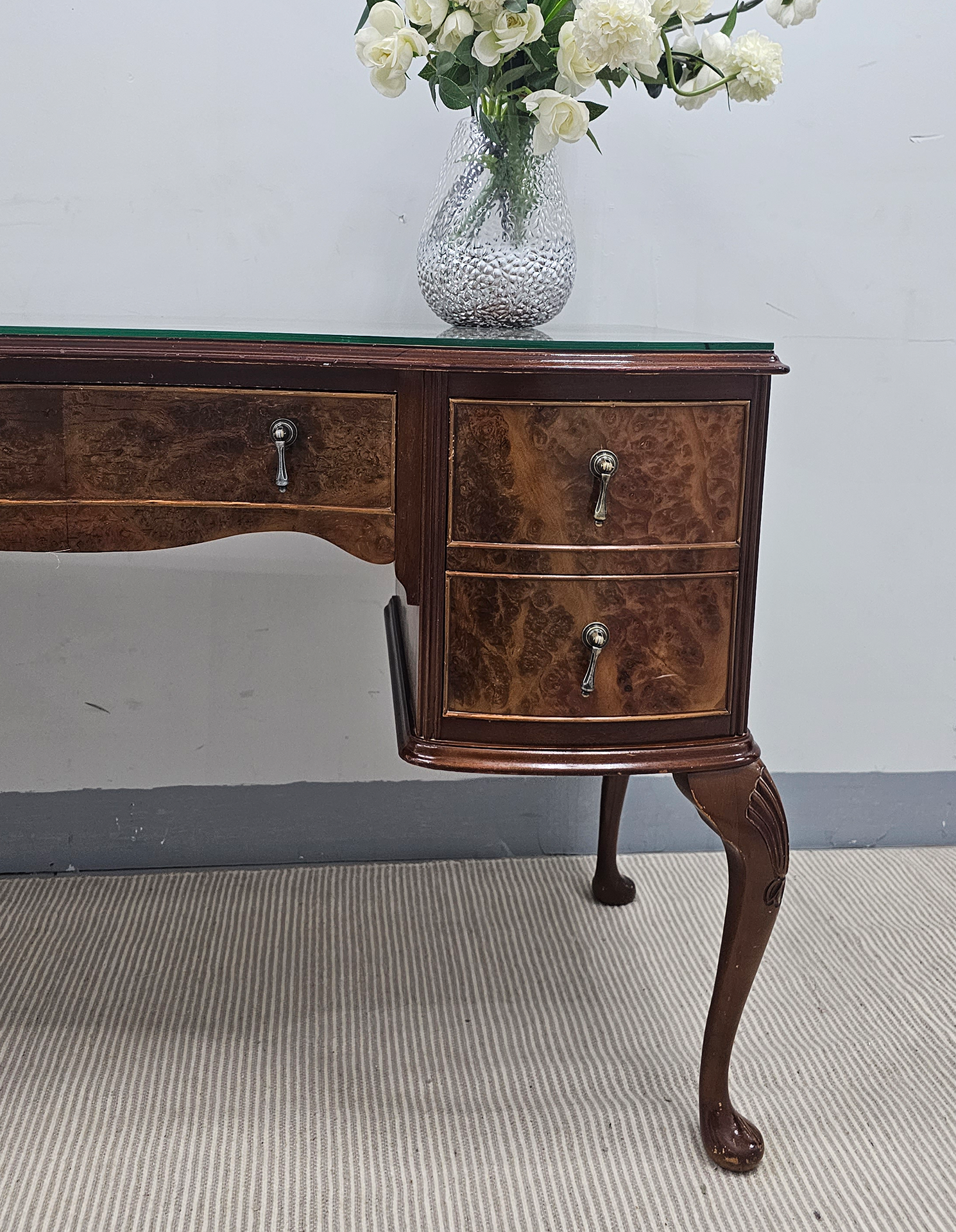 Burr Walnut Console / Desk