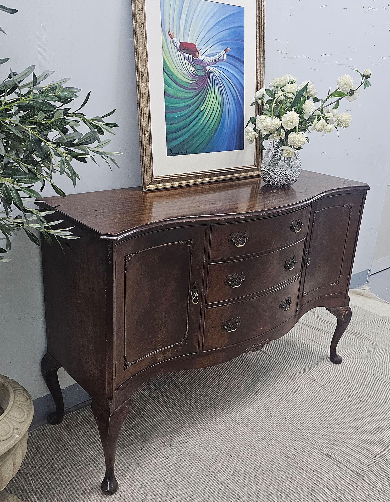 Mahogany Serpentine Sideboard