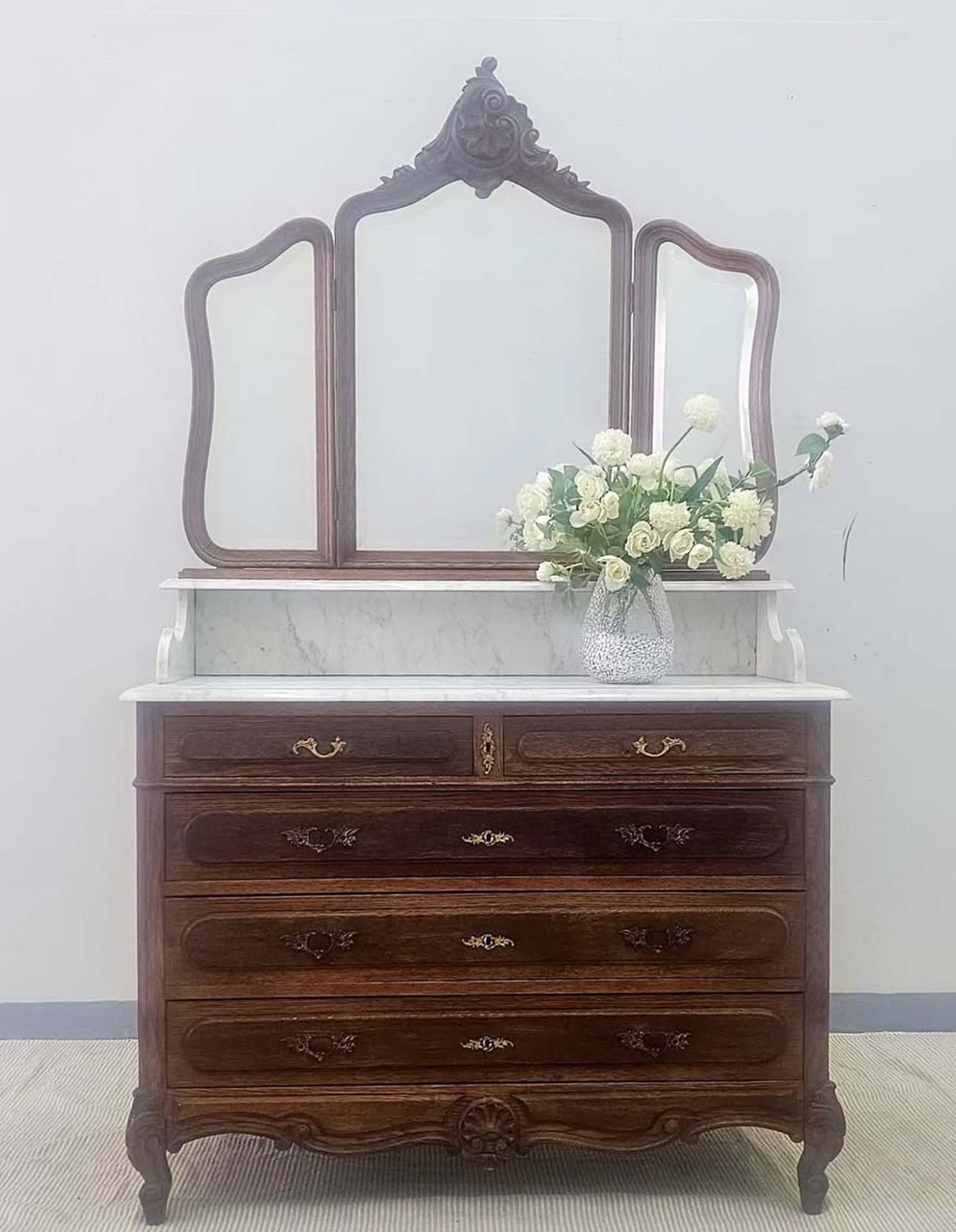 Oak vanity Table / Washstand