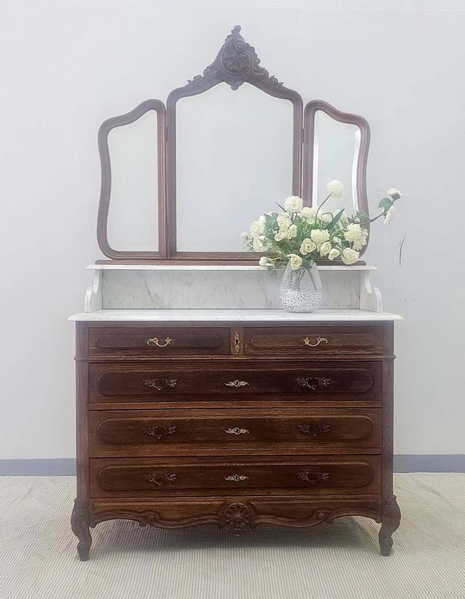 Oak vanity Table / Washstand
