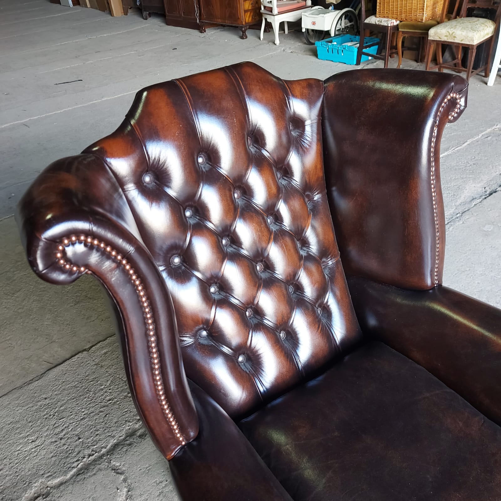 Vintage Leather Chesterfield Suite