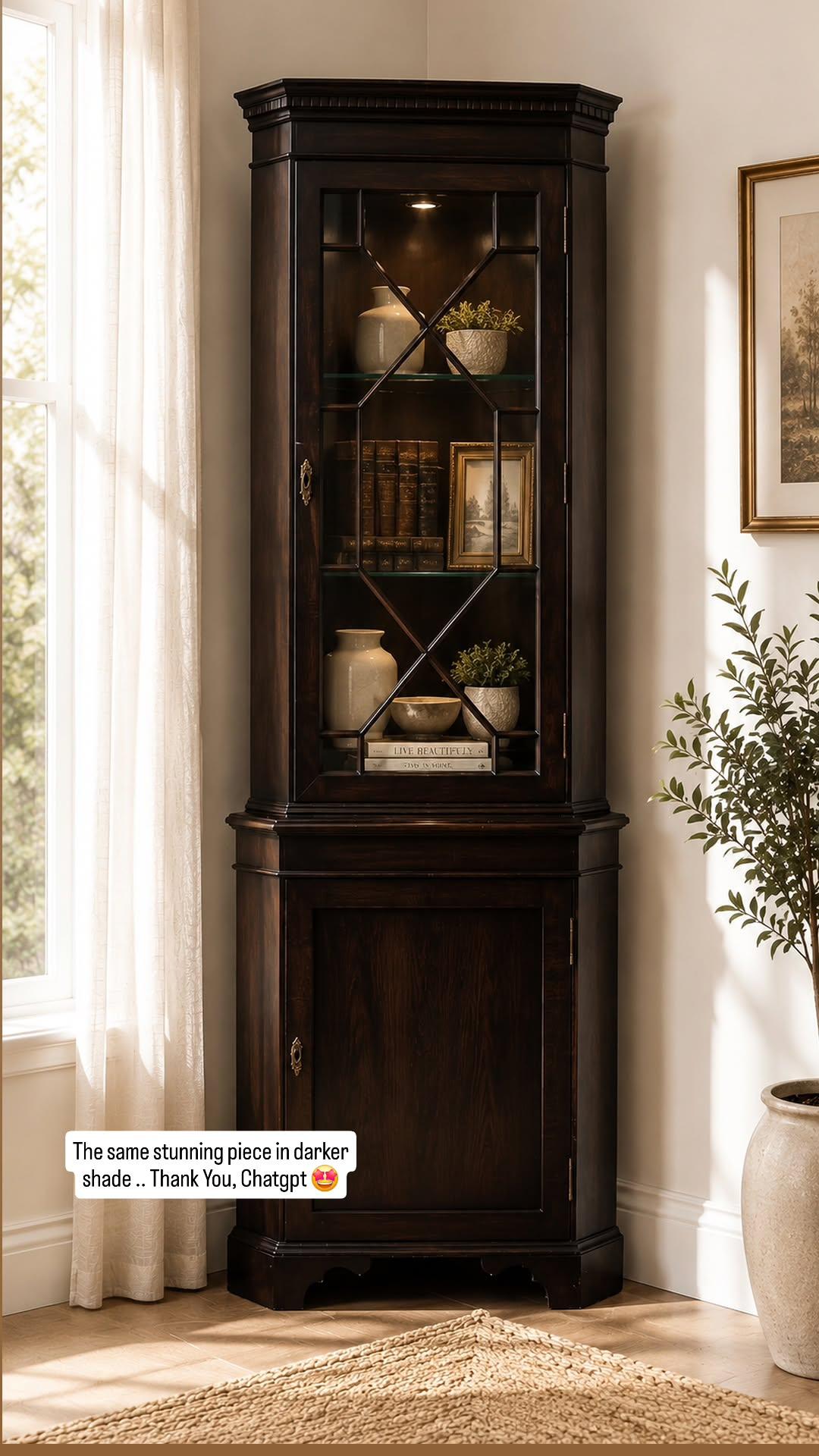 Glazed Corner Cabinet c. 1980
