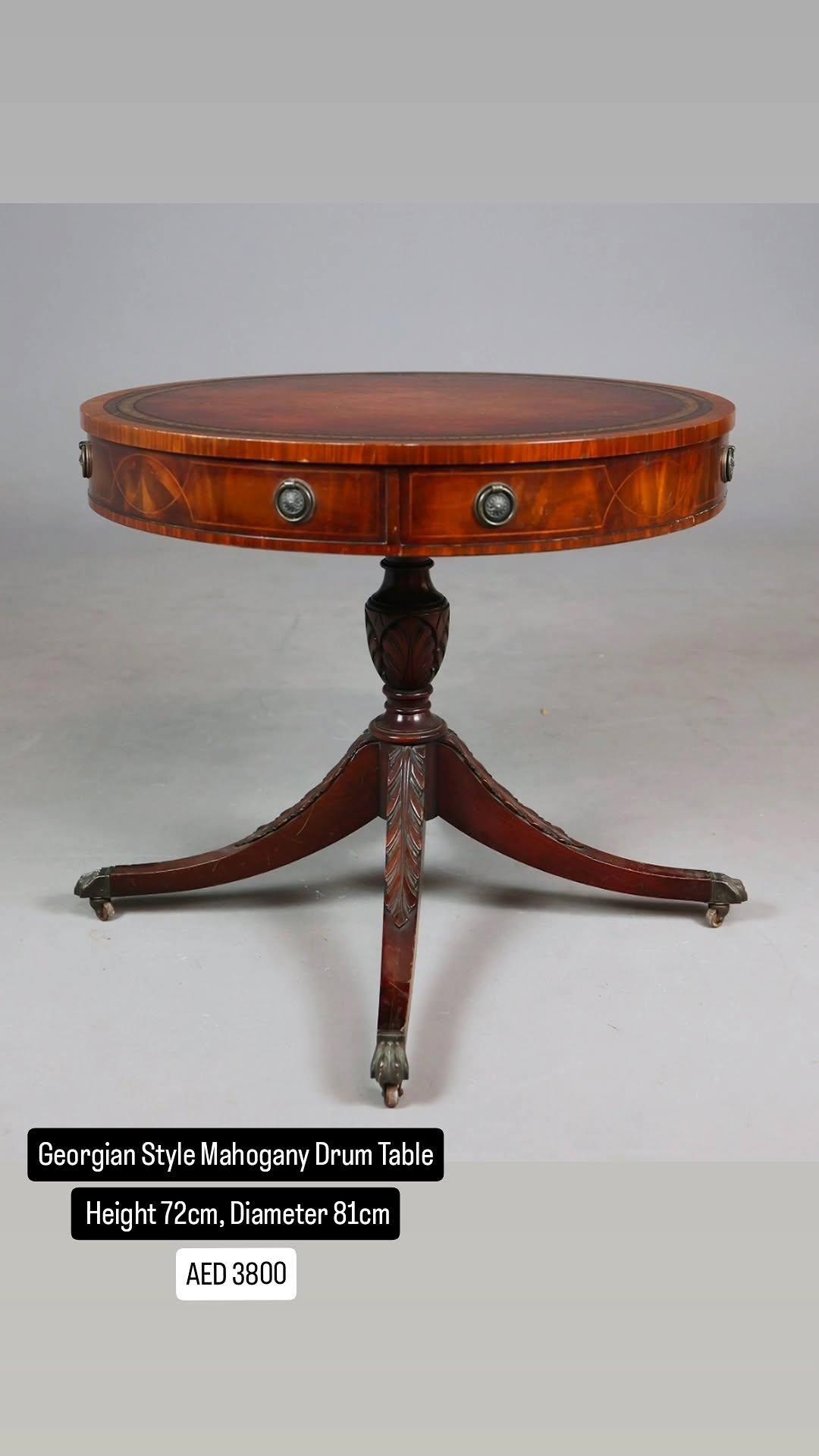 Georgian Style Mahogany Drum Table