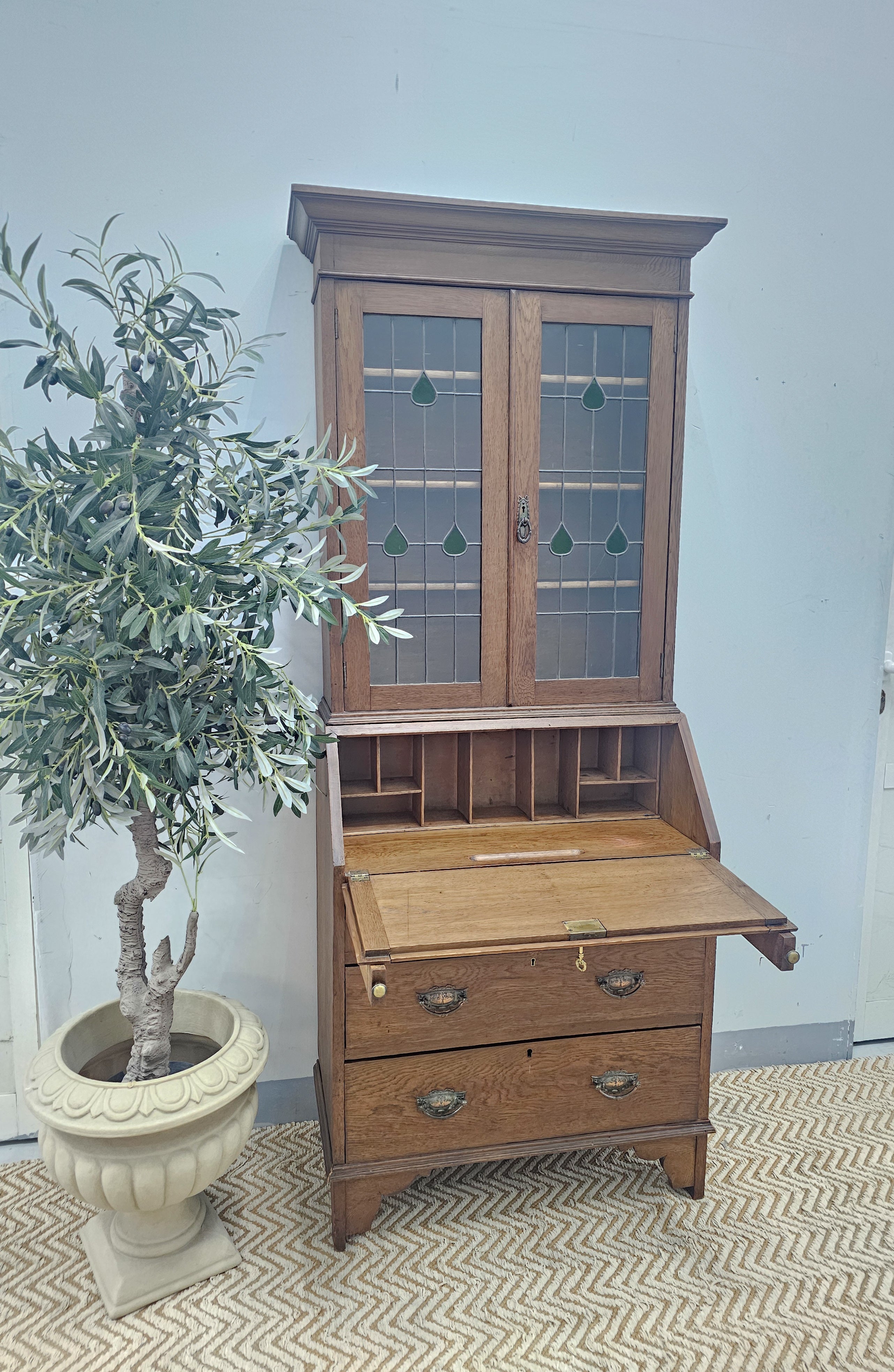 Oak Bureau Bookcase