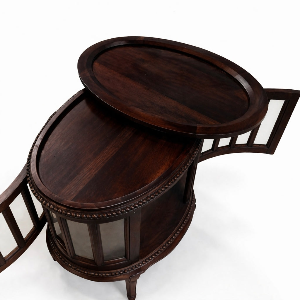 Mahogany Oval Drinks Cabinet