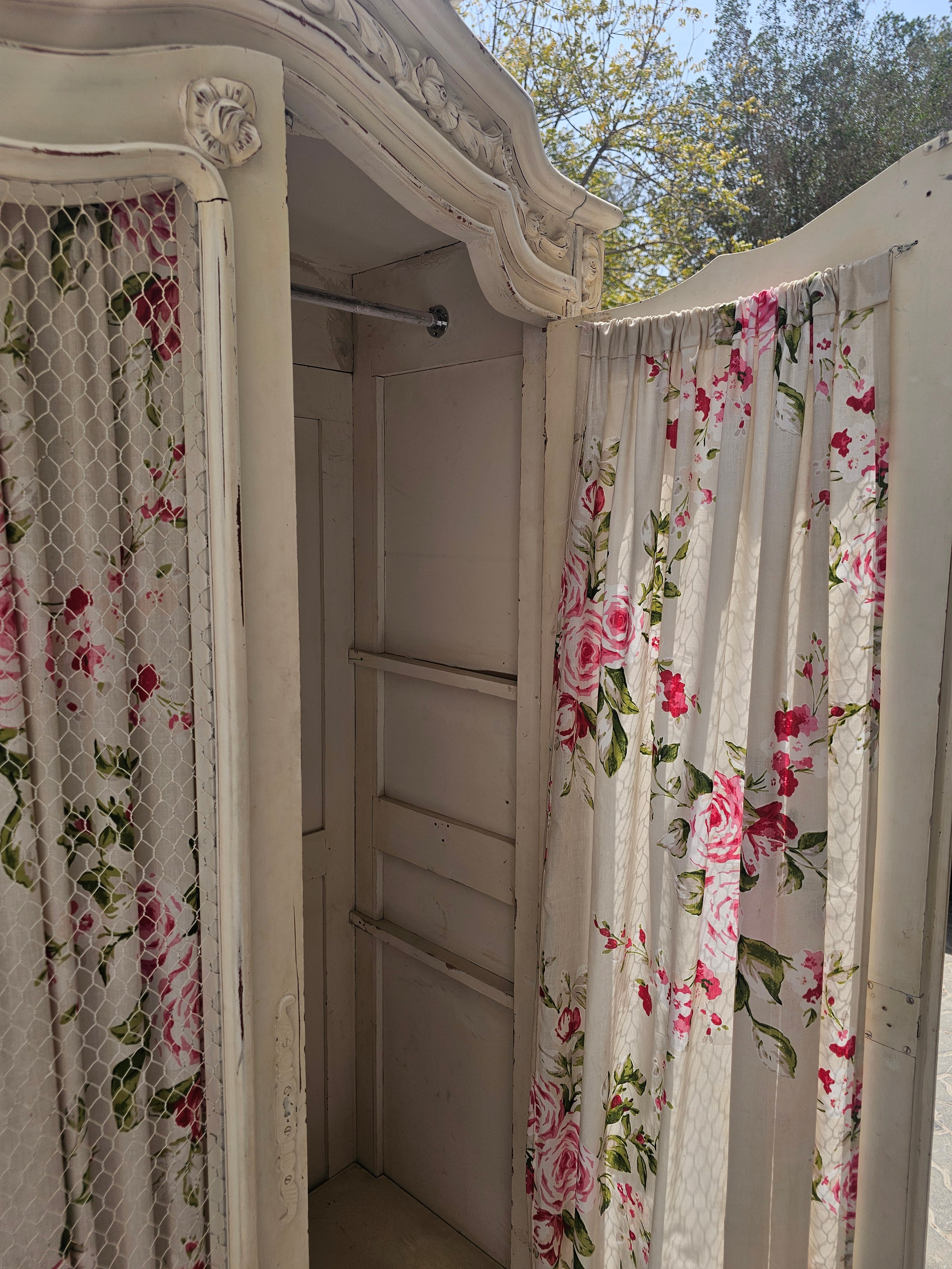 Shabby Chic Mesh Armoire