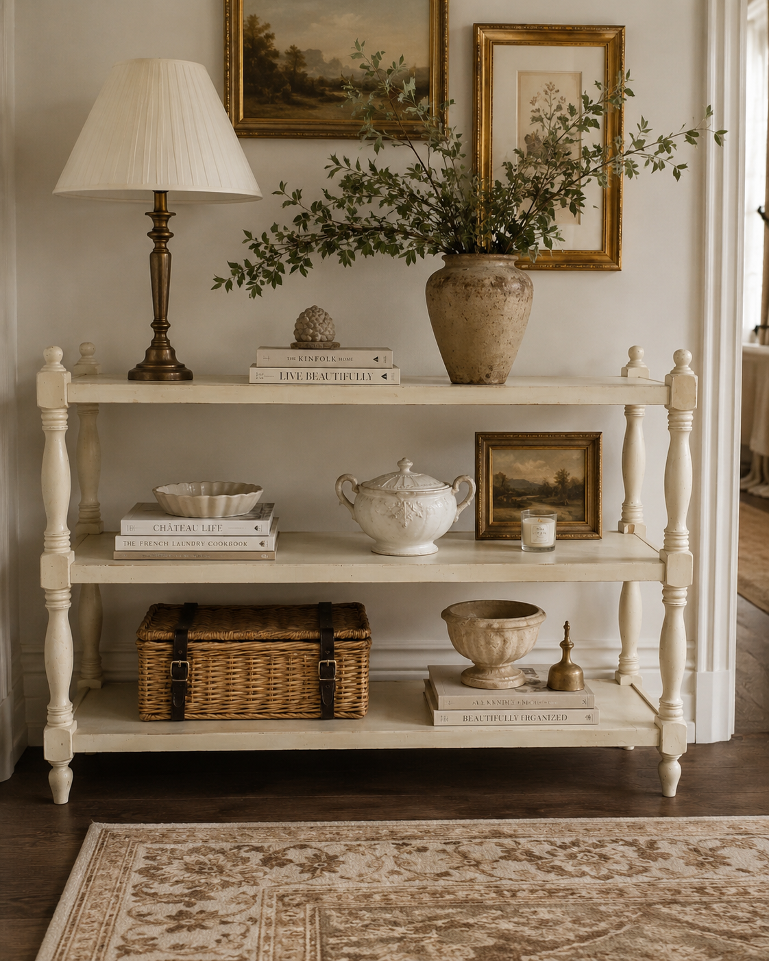French Country Three Tier Console