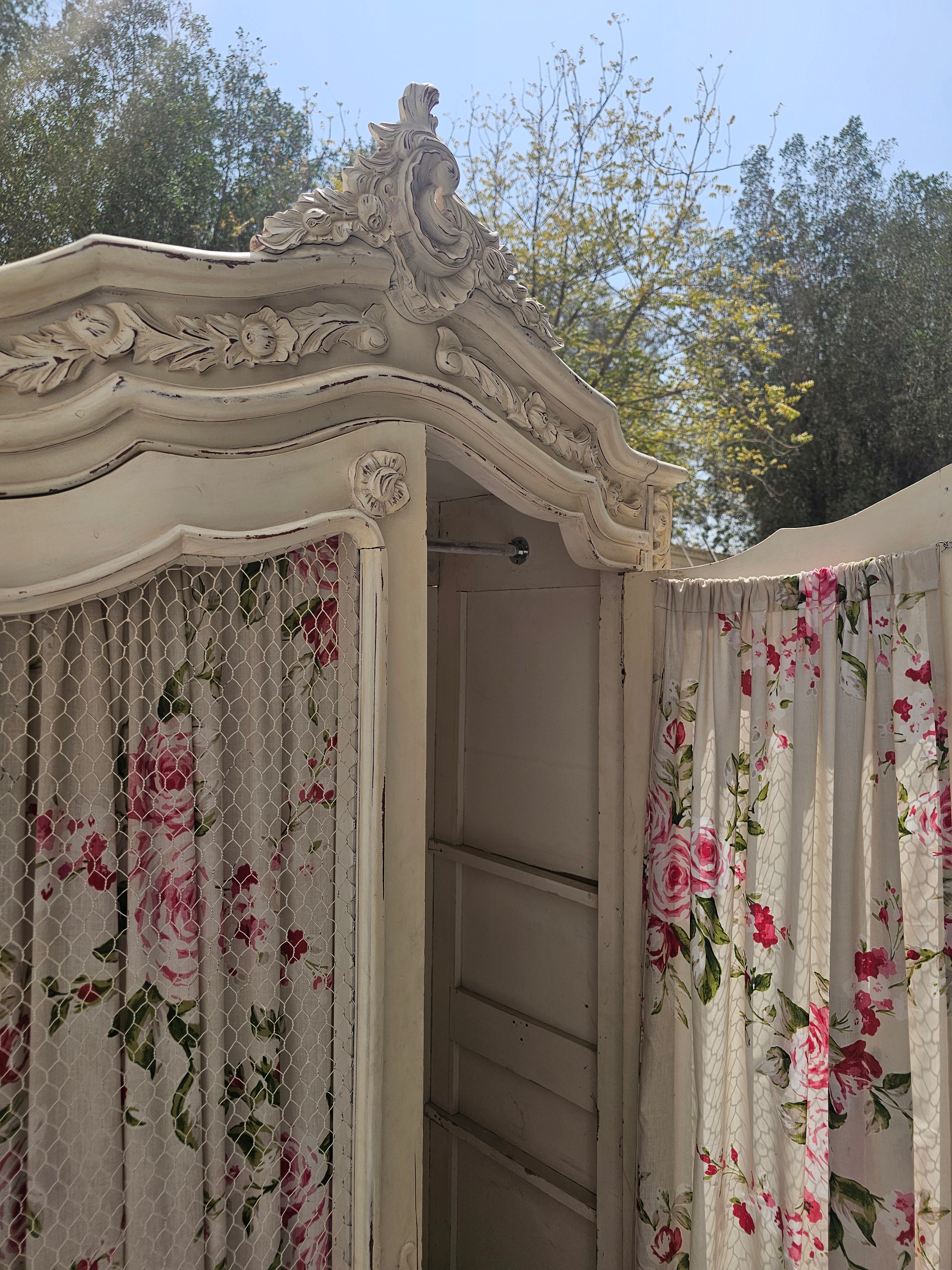 Shabby Chic Mesh Armoire