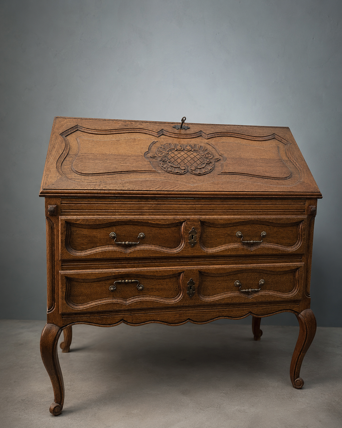 Louis XV Style Oak Bureau / Secretaire