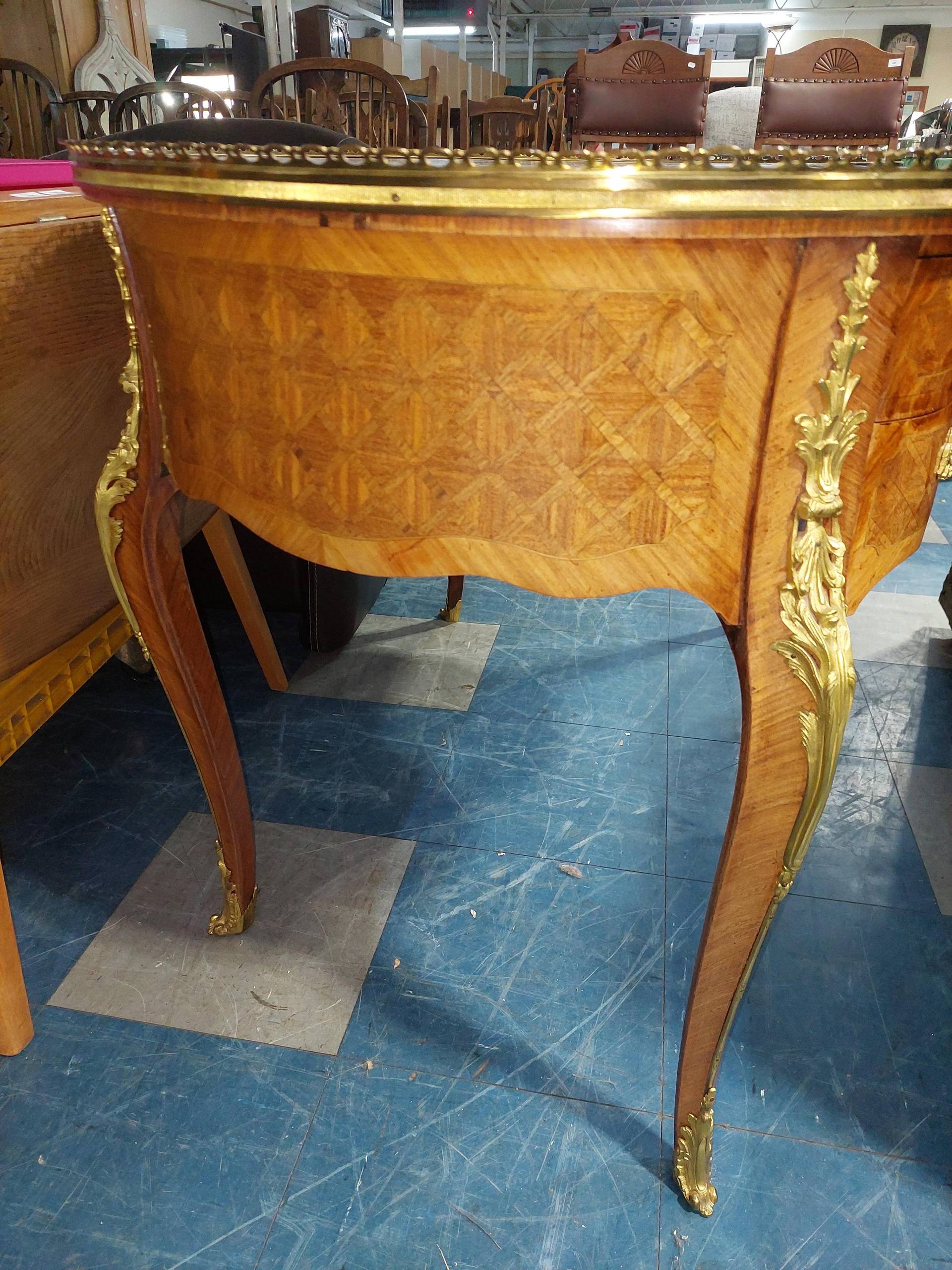 French Louis XV Revival Kidney Desk c. 1890–1910.