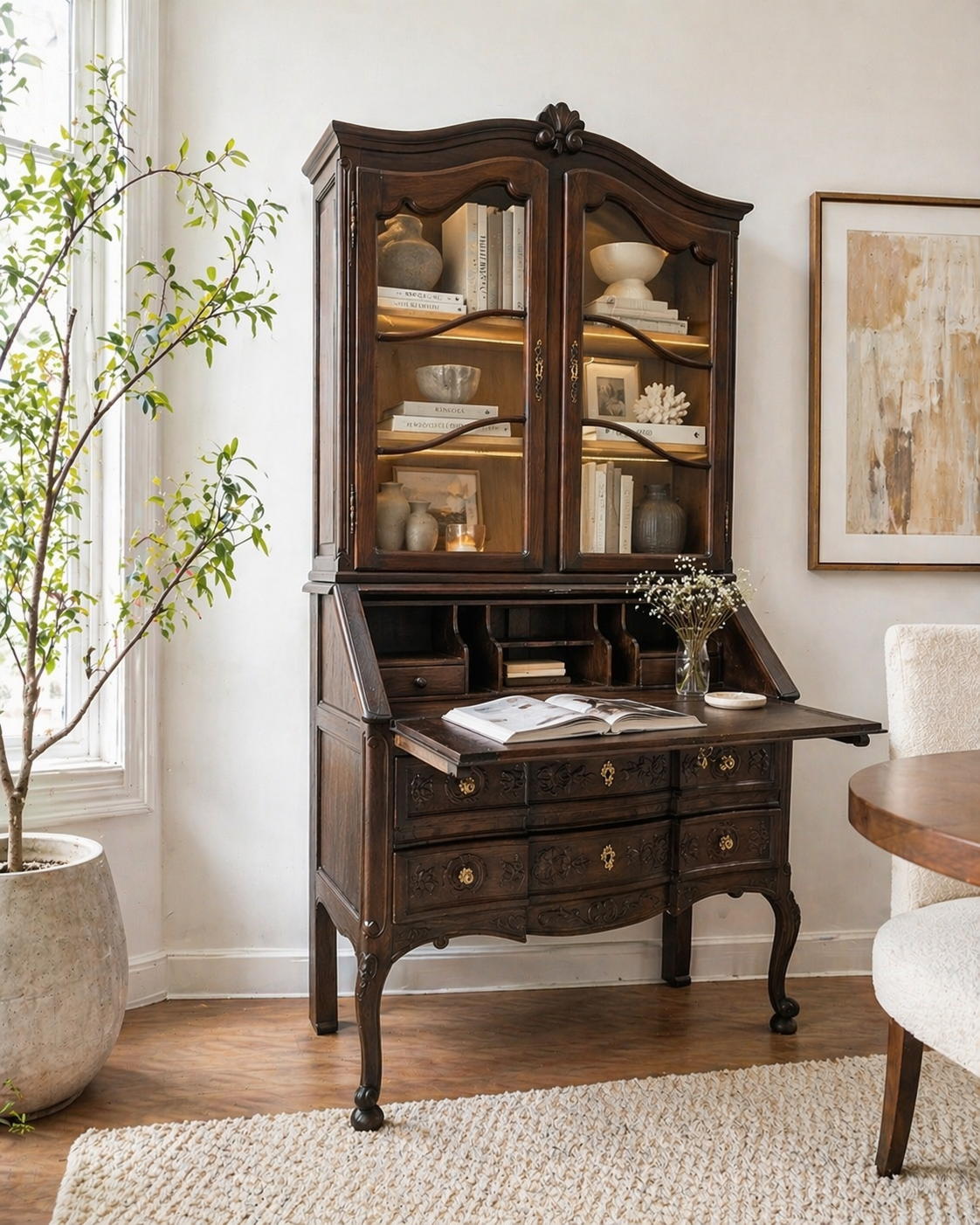 French Provincial Bureau Bookcase