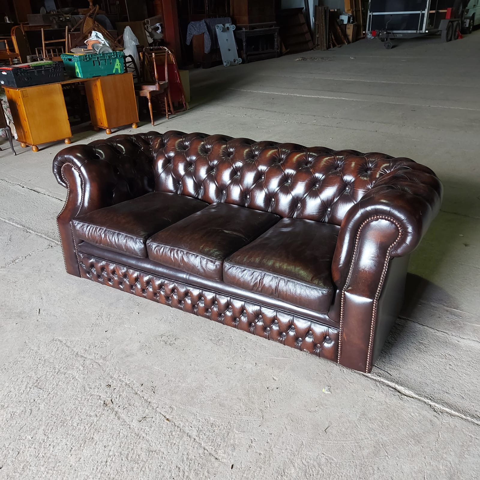 Vintage Leather Chesterfield Suite