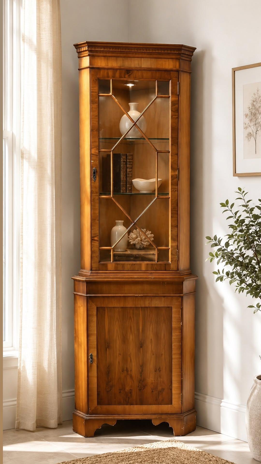 Glazed Corner Cabinet c. 1980