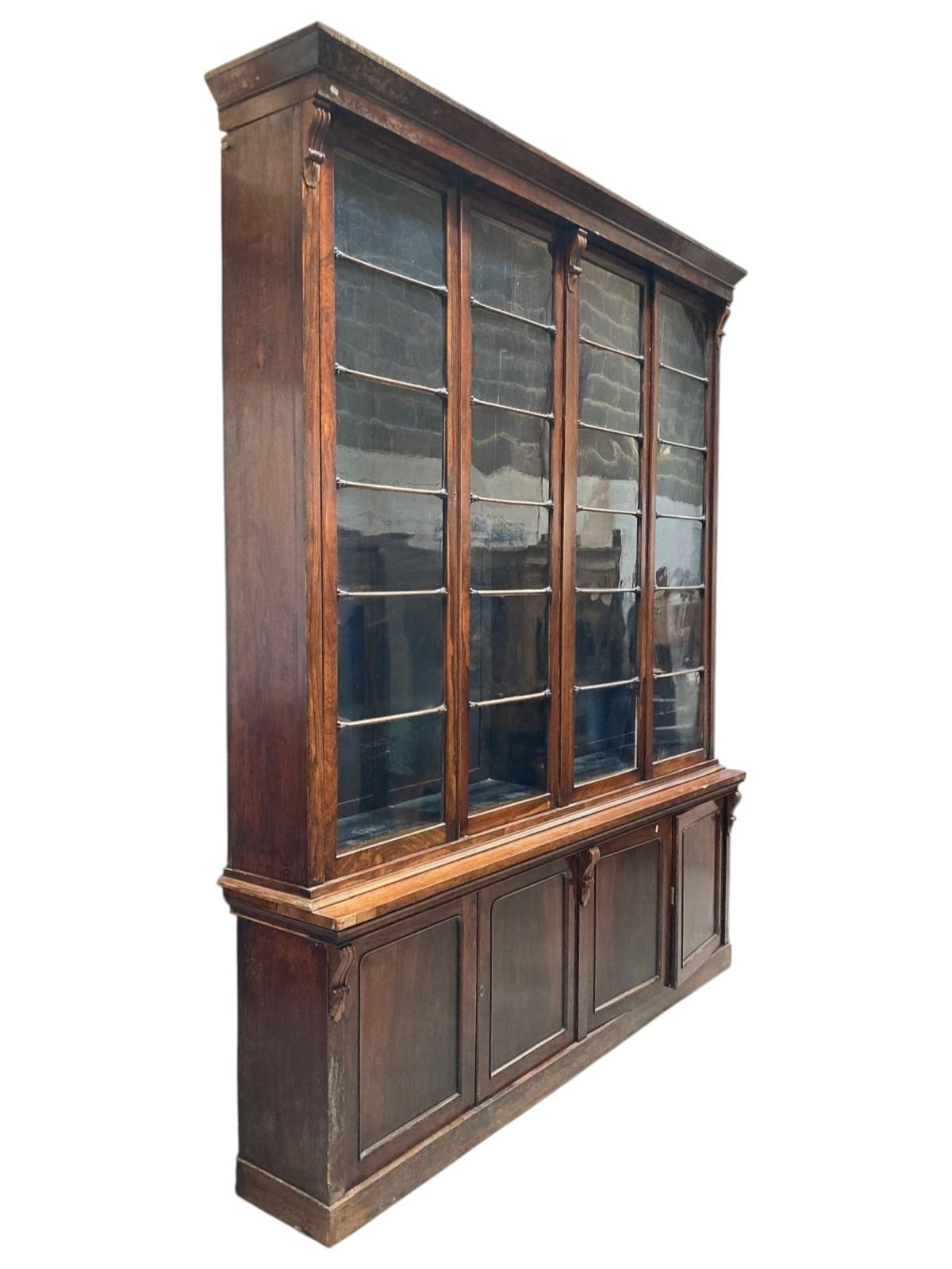 Late 19th-Century Glazed Library Bookcase & Display Cabinet