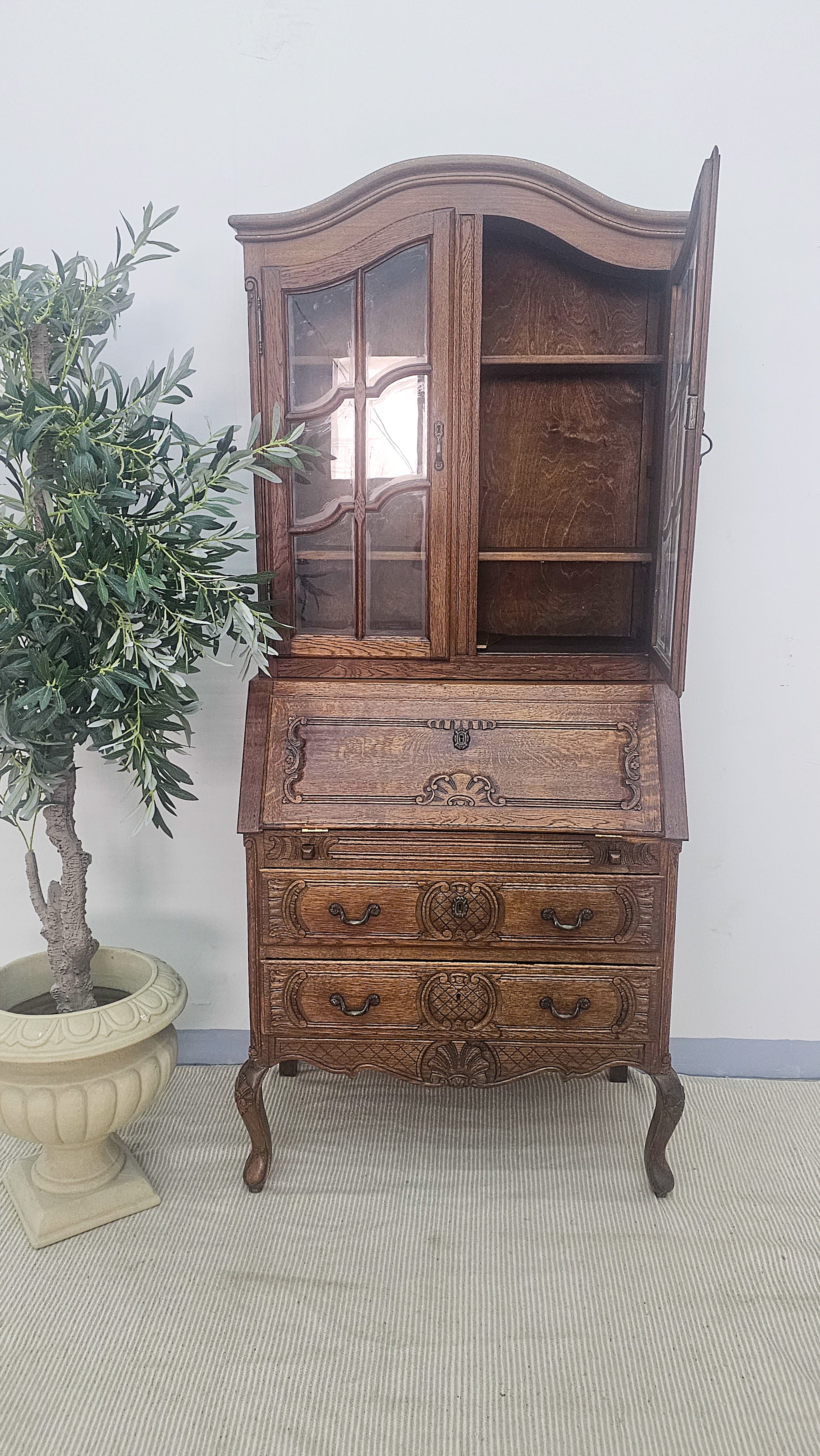 French Provincial Revival Bureau Bookcase