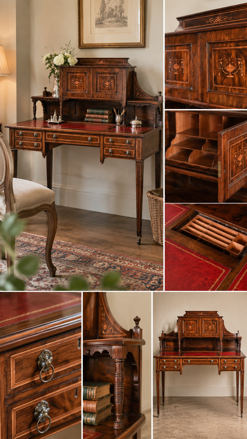 Edwardian Inlaid Desk c. 1900