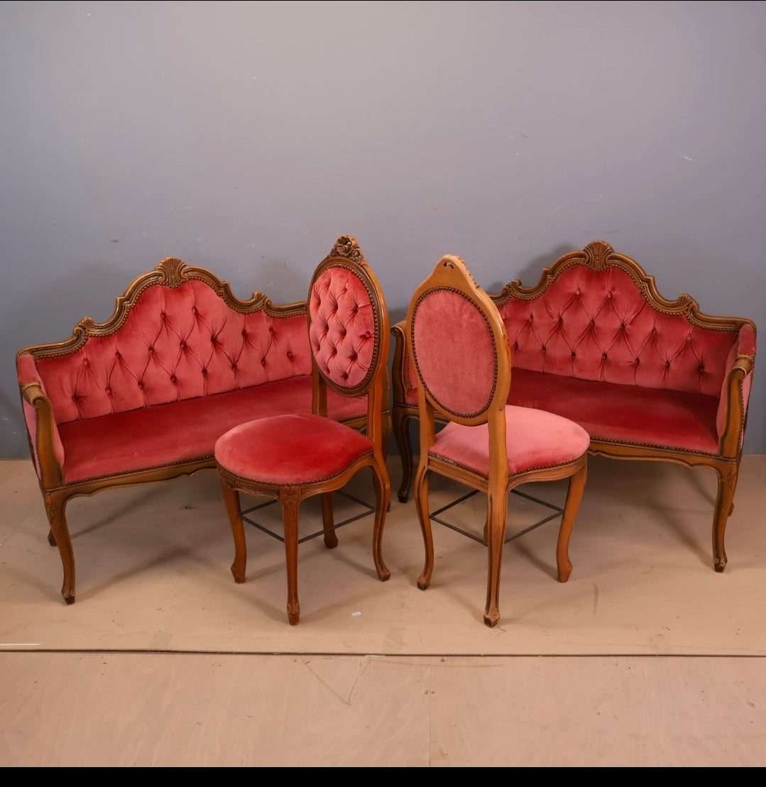 Matching Louis XVI Revival French Salon Seating