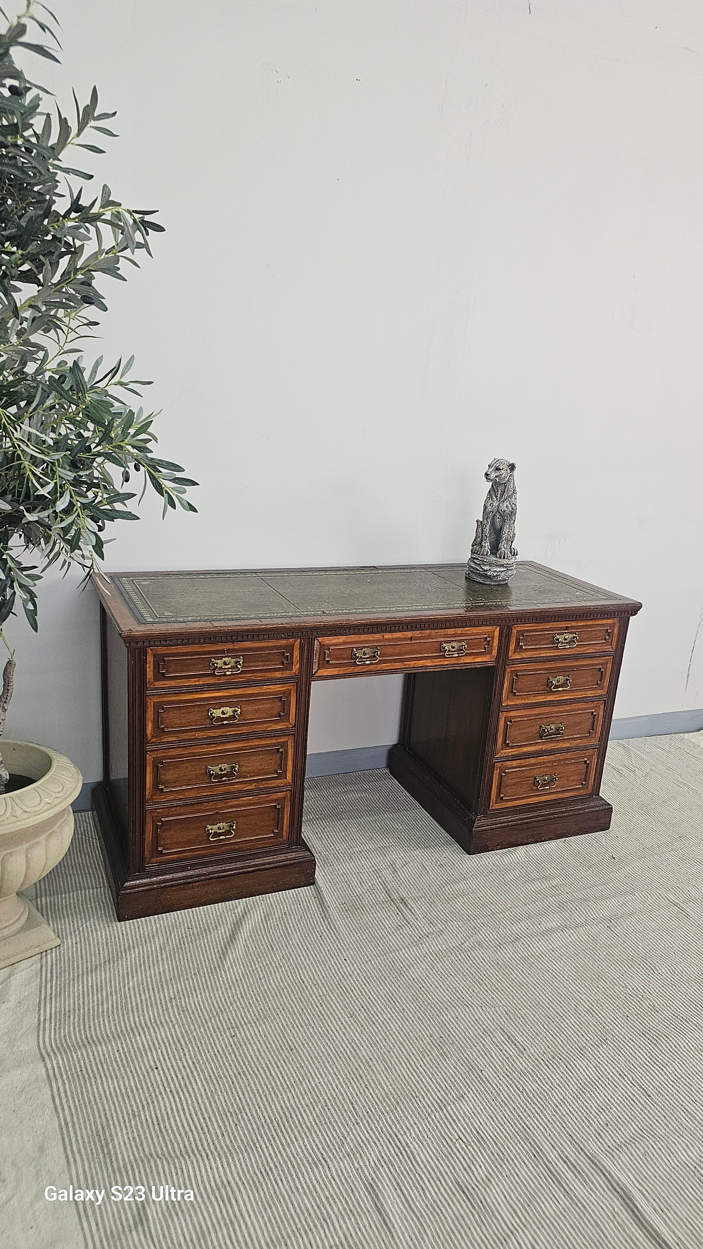 Mahogany Twin Pedestal Desk, Circa 1880