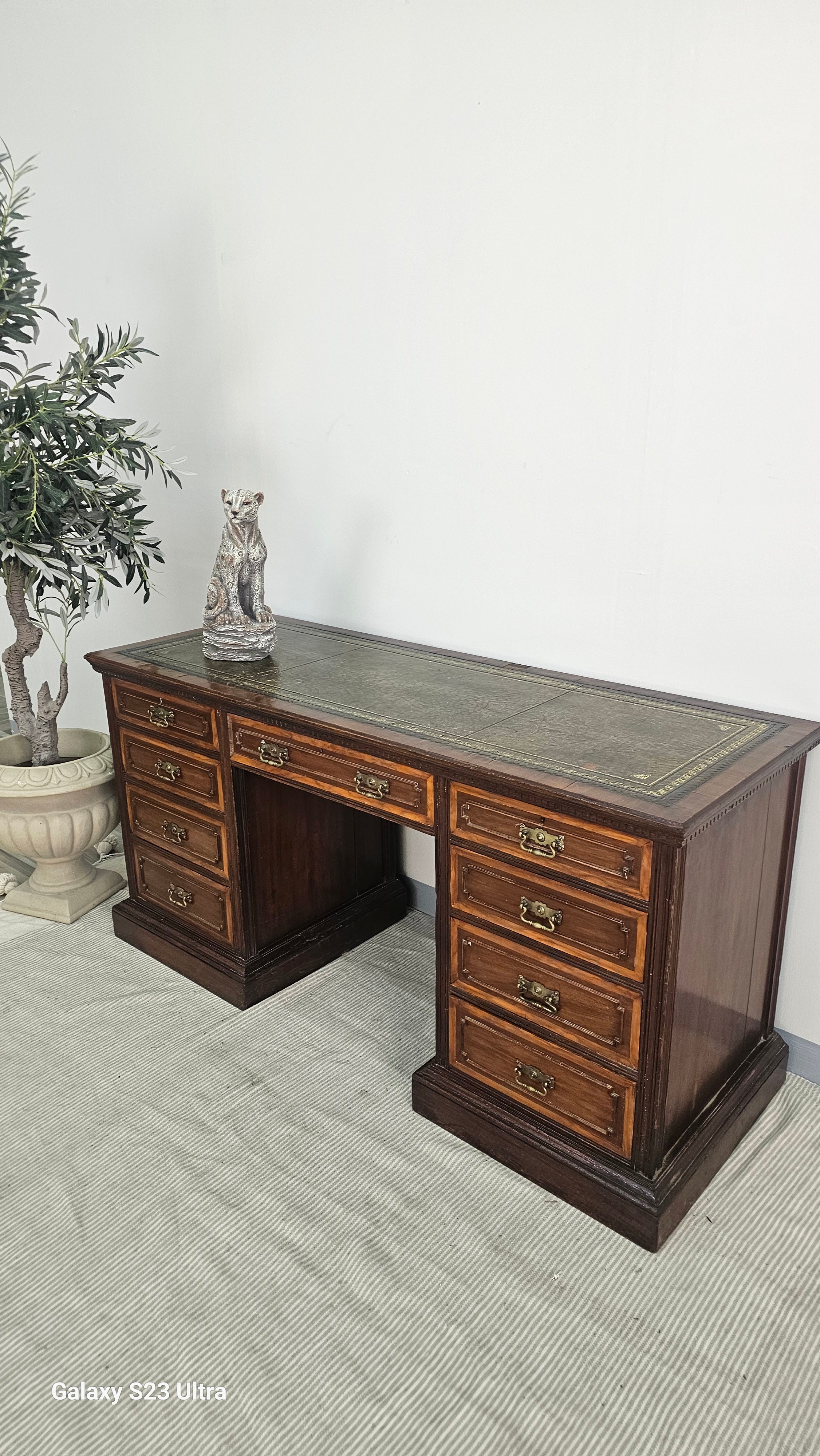 Mahogany Twin Pedestal Desk, Circa 1880