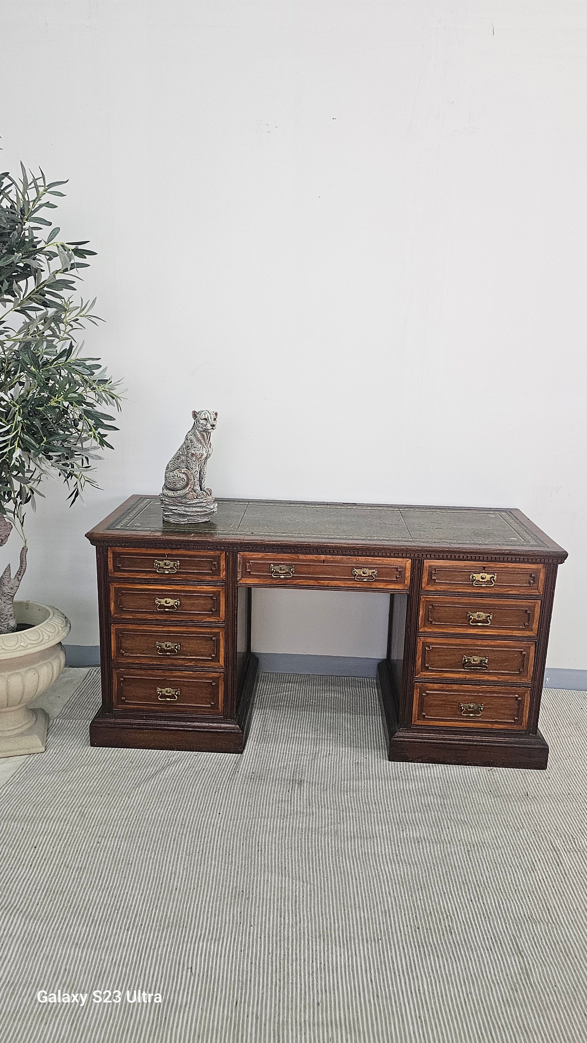 Mahogany Twin Pedestal Desk, Circa 1880