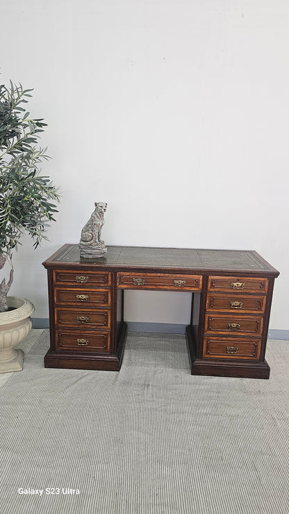 Mahogany Twin Pedestal Desk, Circa 1880