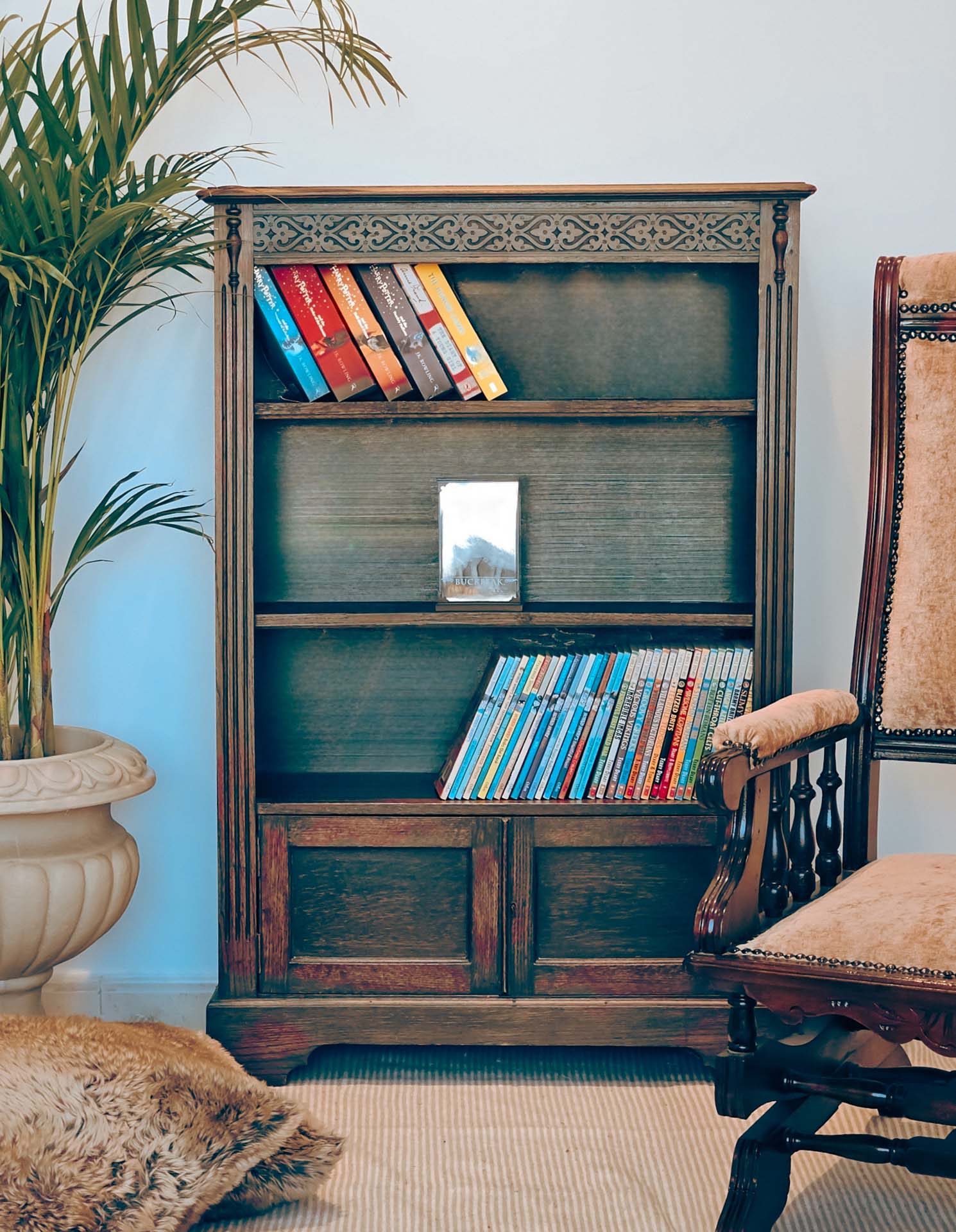 Vintage Victorian Open Front Bookcase