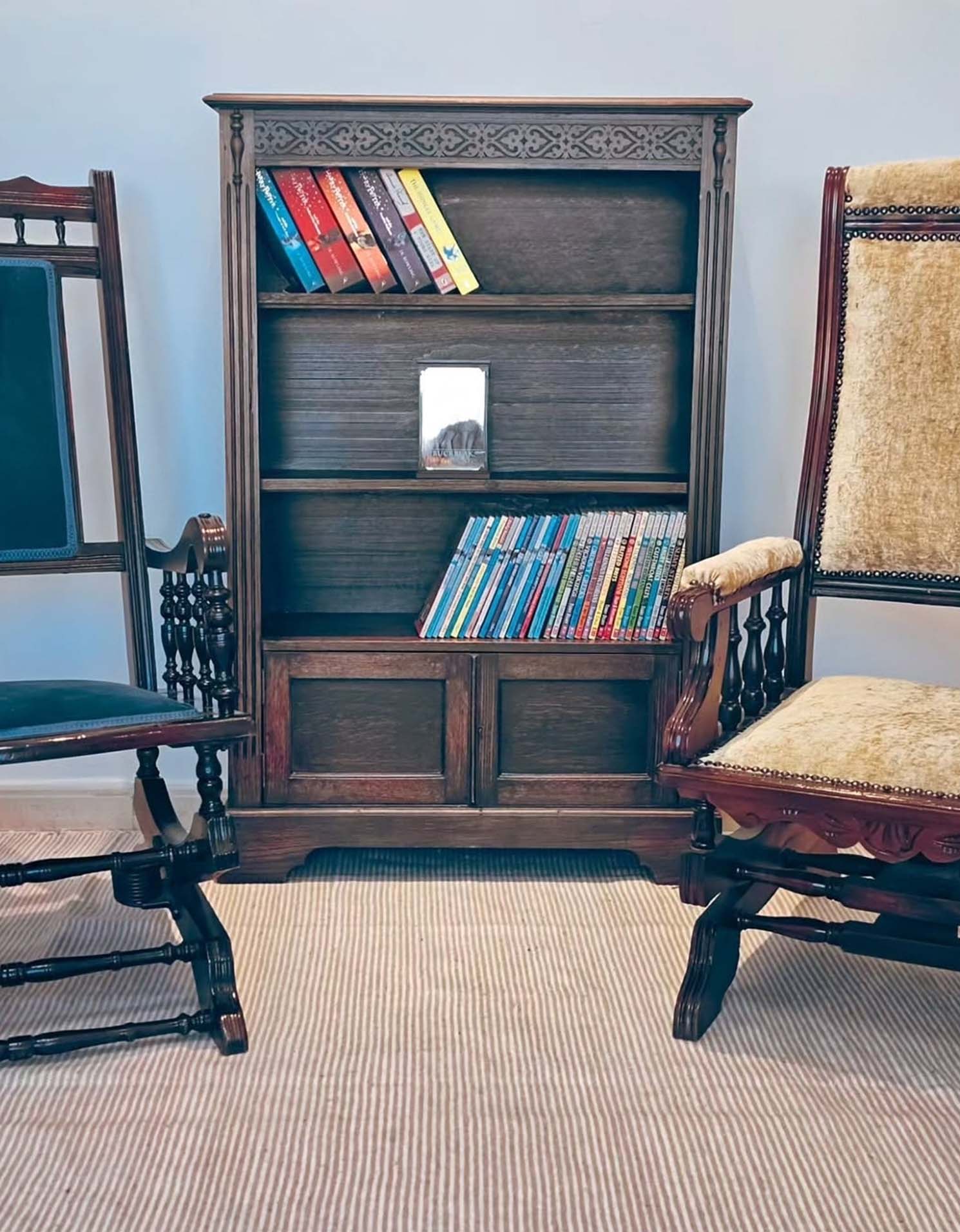 Vintage Victorian Open Front Bookcase