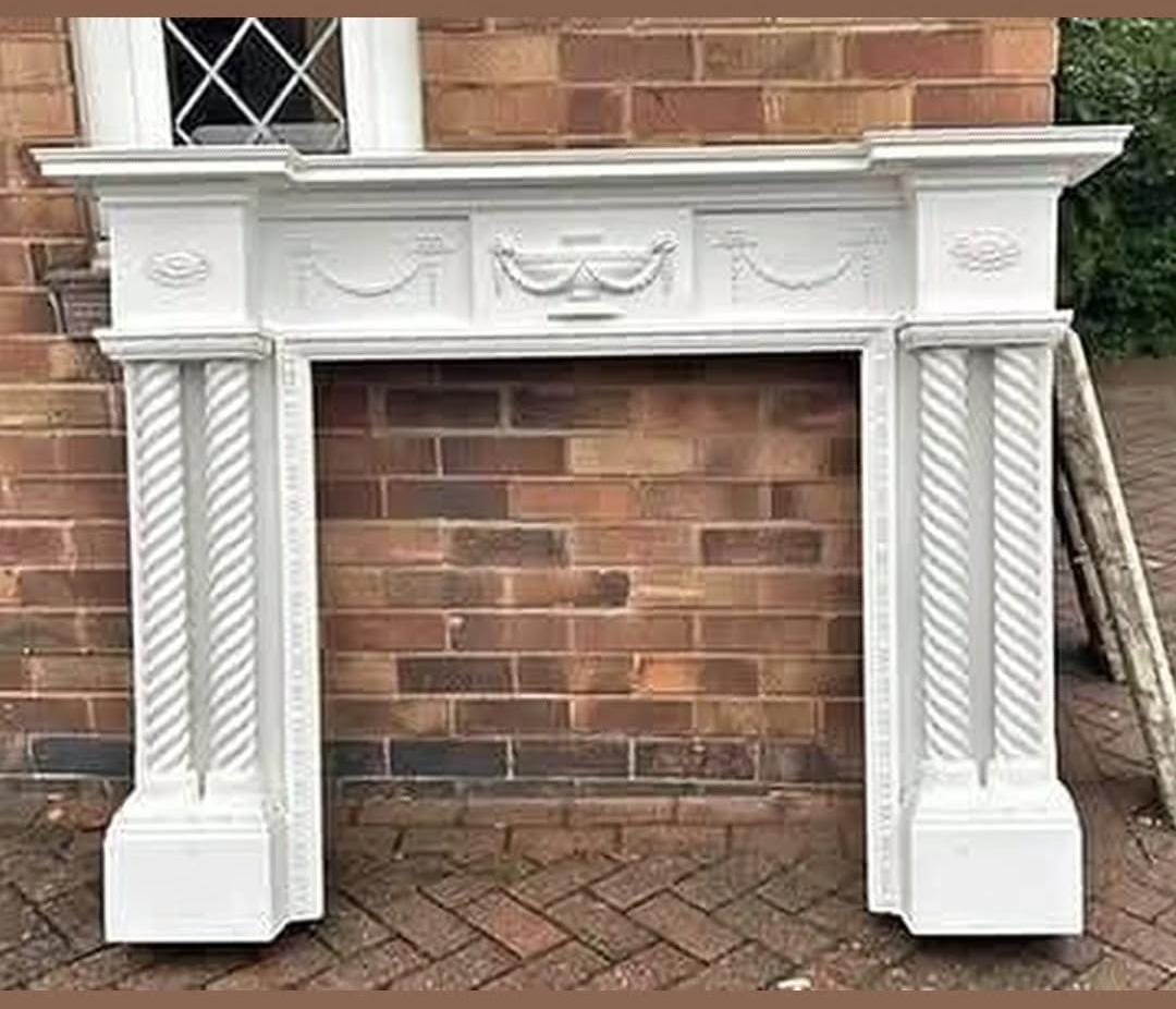 Mahogany Double Column Fire Surround/Mantle