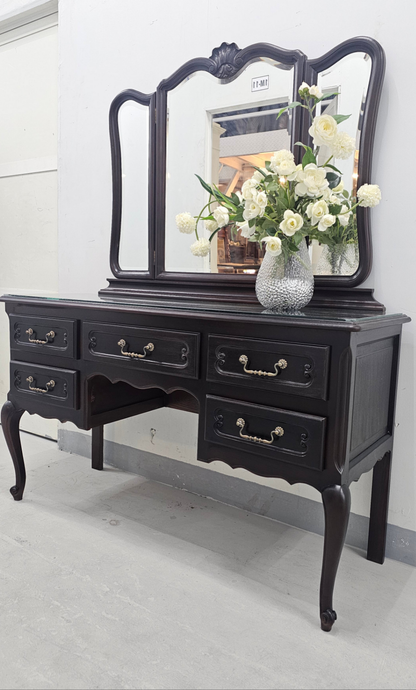 Louis XV Style Oak Vanity Table