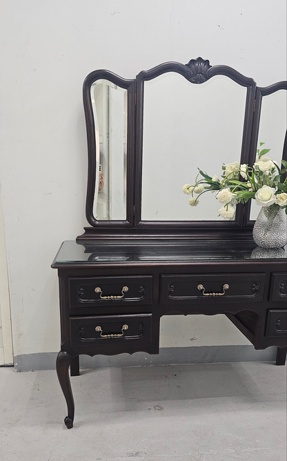 Louis XV Style Oak Vanity Table