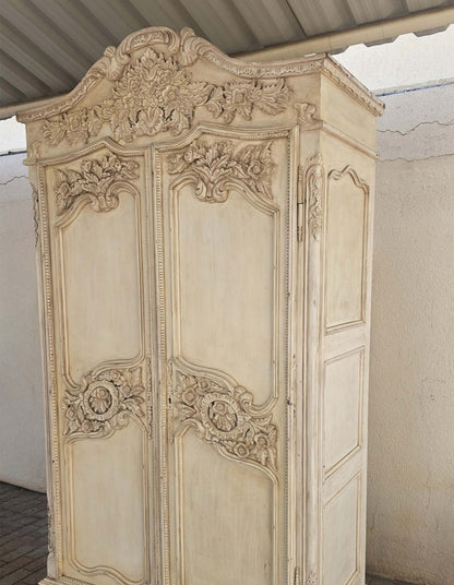 Highly Ornate French Style Armoire - Pair Available