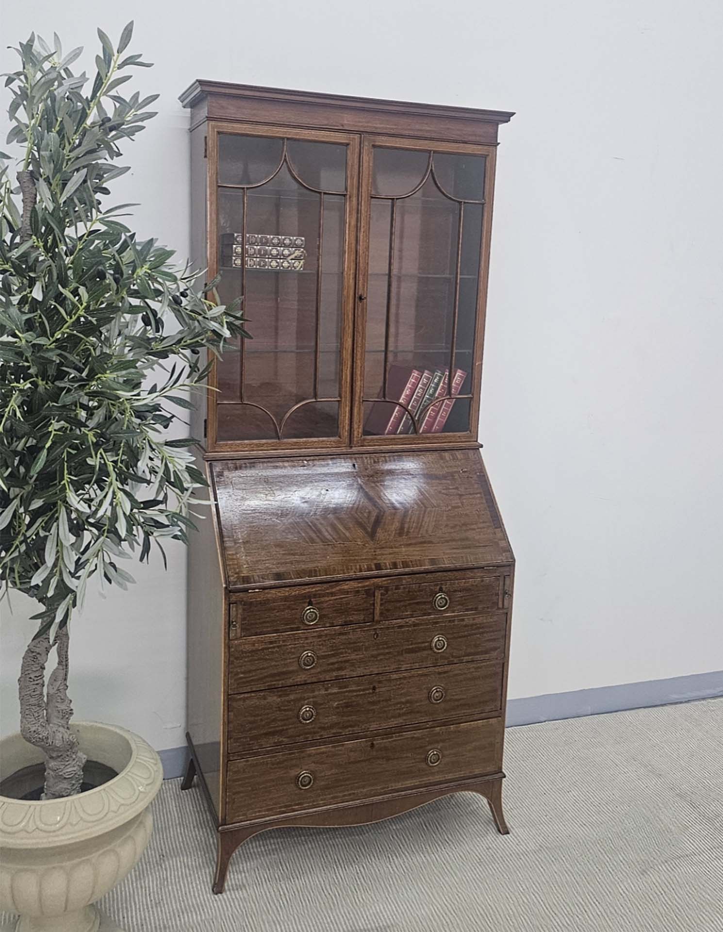 Georgian Style Bureau Bookcase, Circa 1950