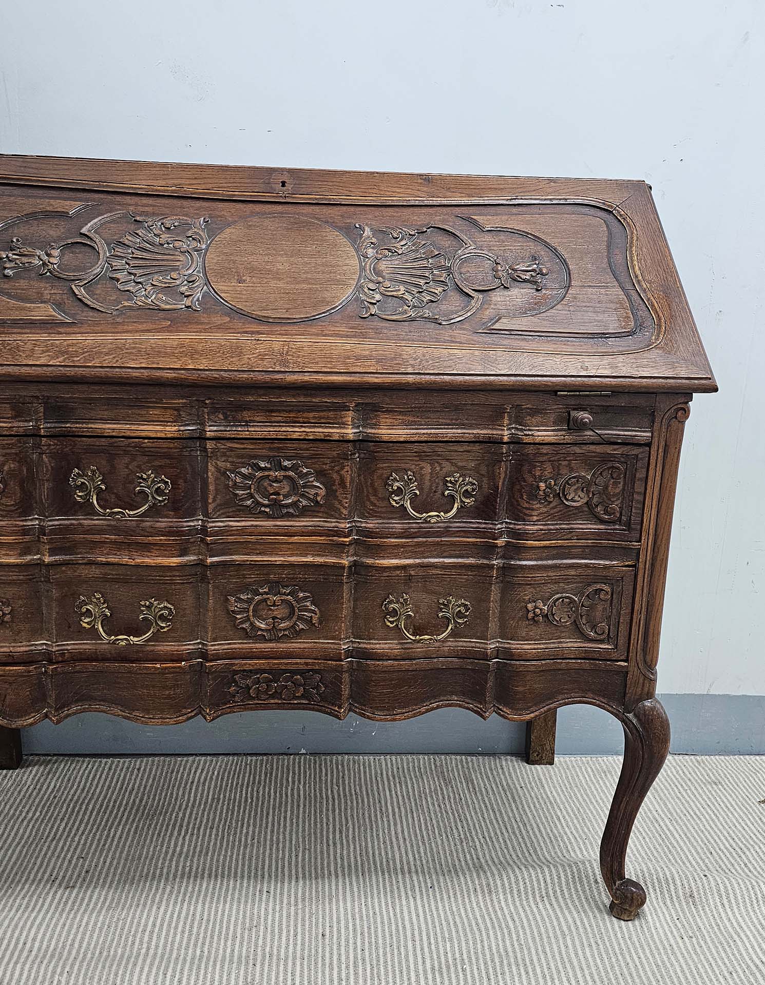 Louis XV Style Oak Bureau / Secretaire