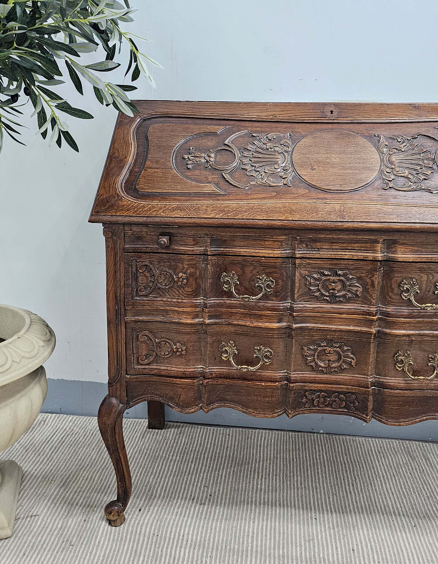 Louis XV Style Oak Bureau / Secretaire