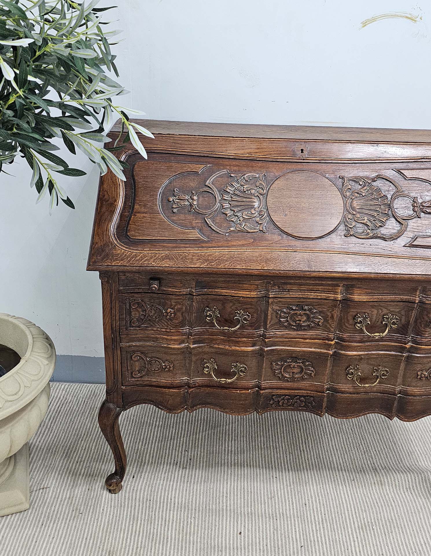 Louis XV Style Oak Bureau / Secretaire