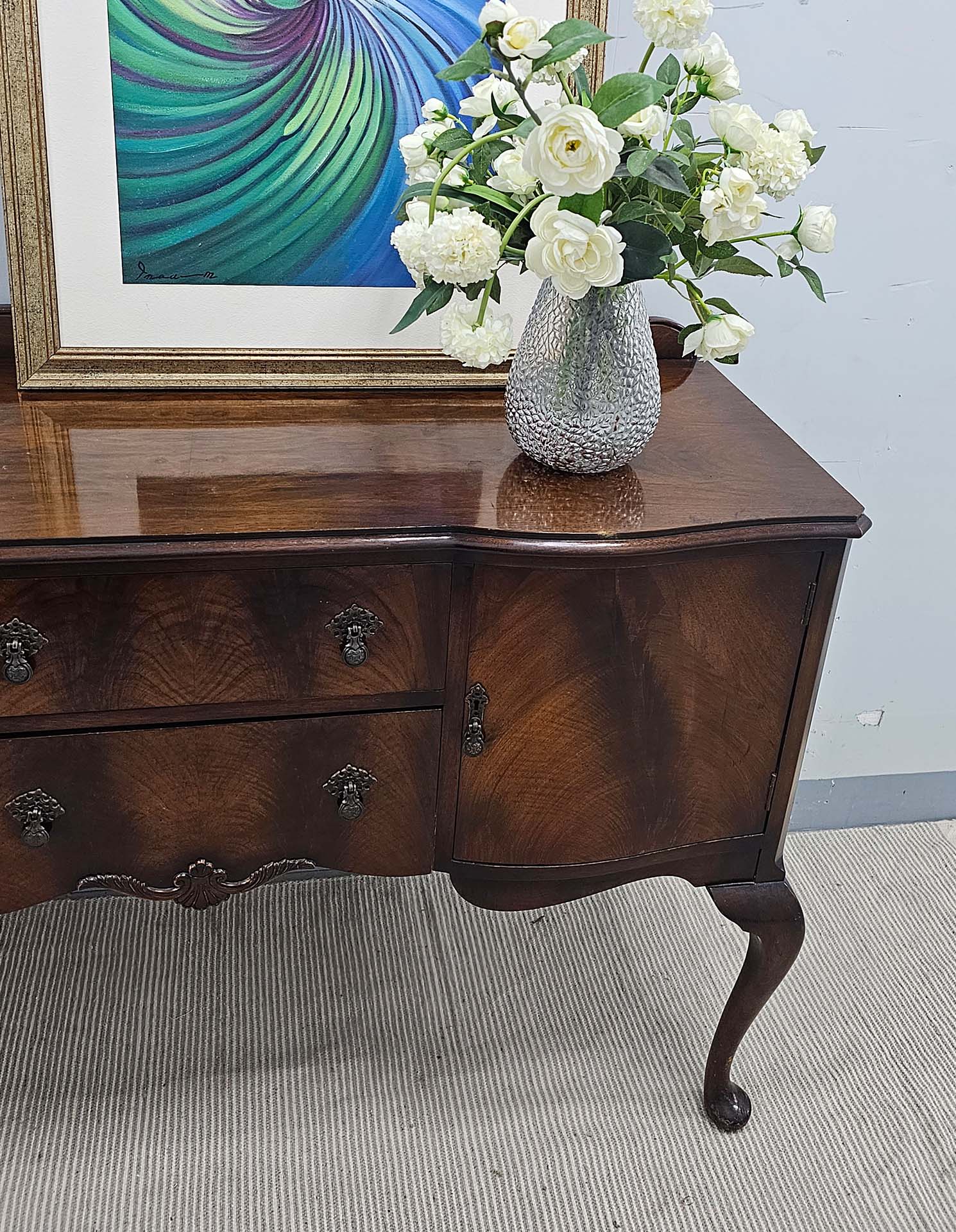 Mahogany Sideboard with Tall Legs