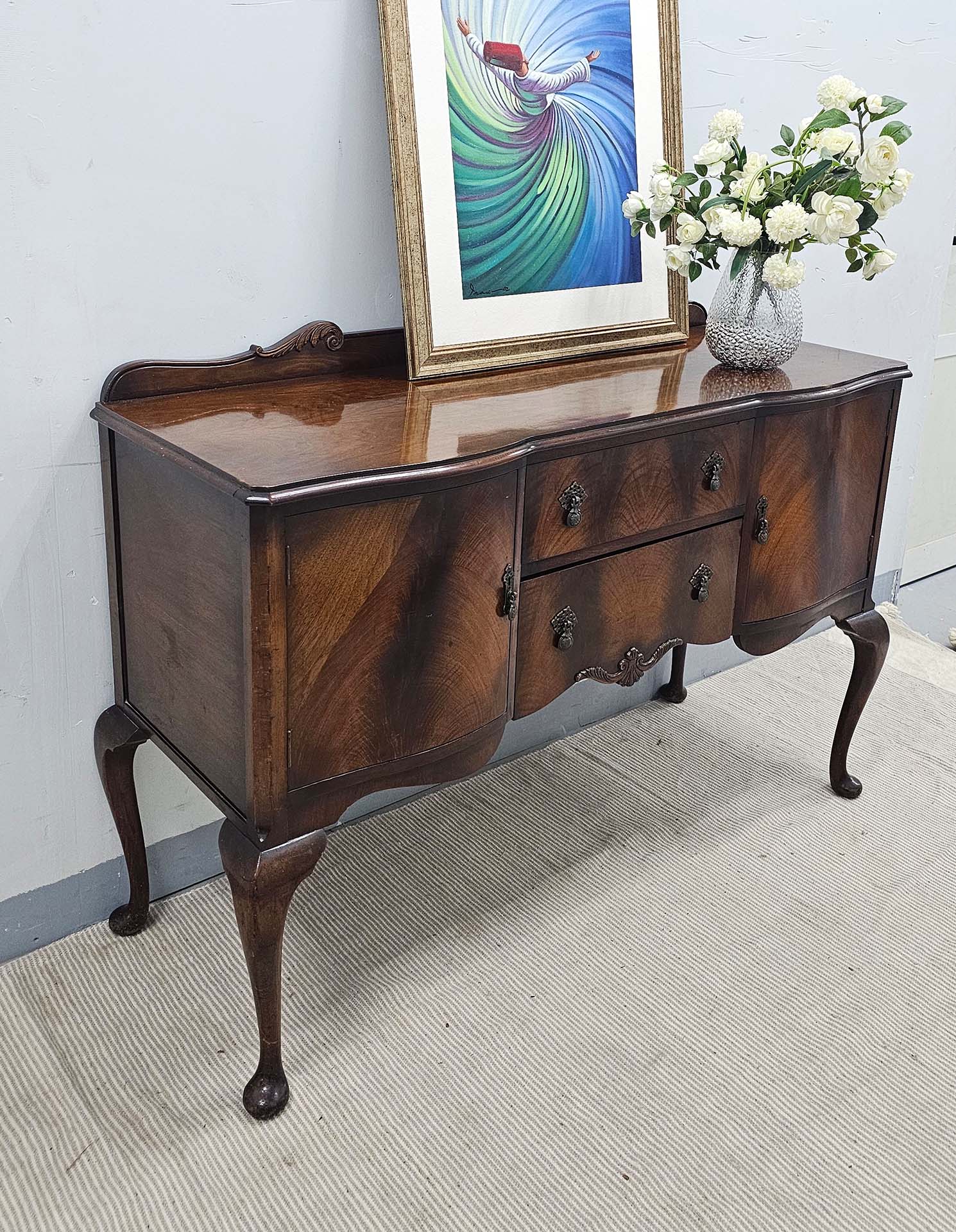 Mahogany Sideboard with Tall Legs