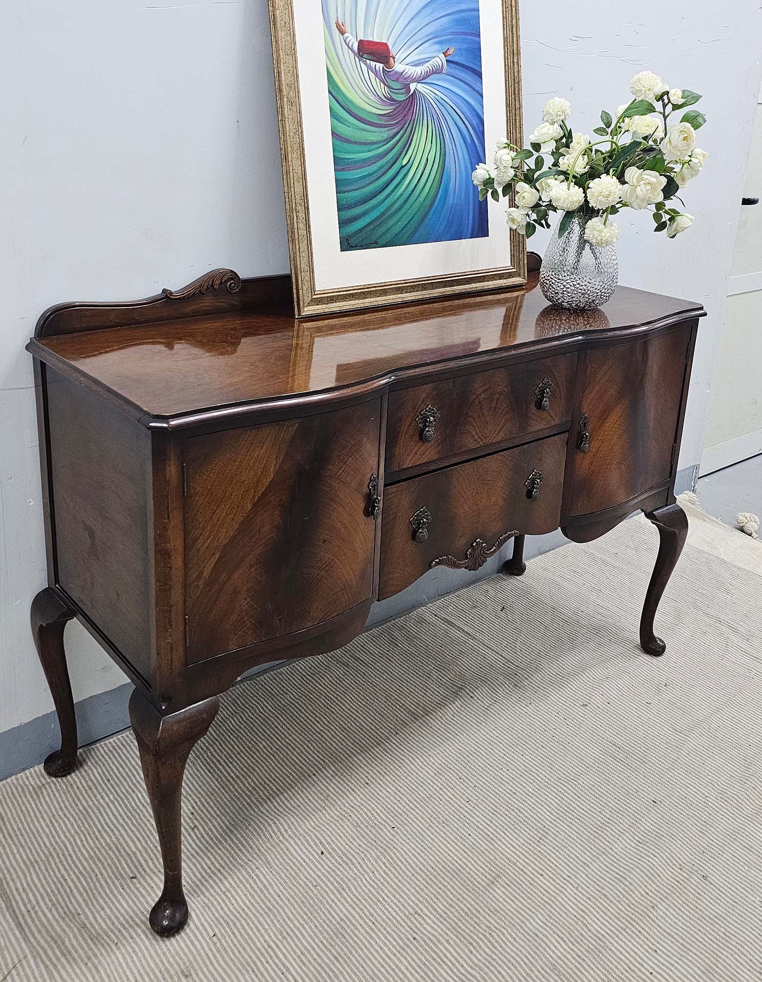 Mahogany Sideboard with Tall Legs