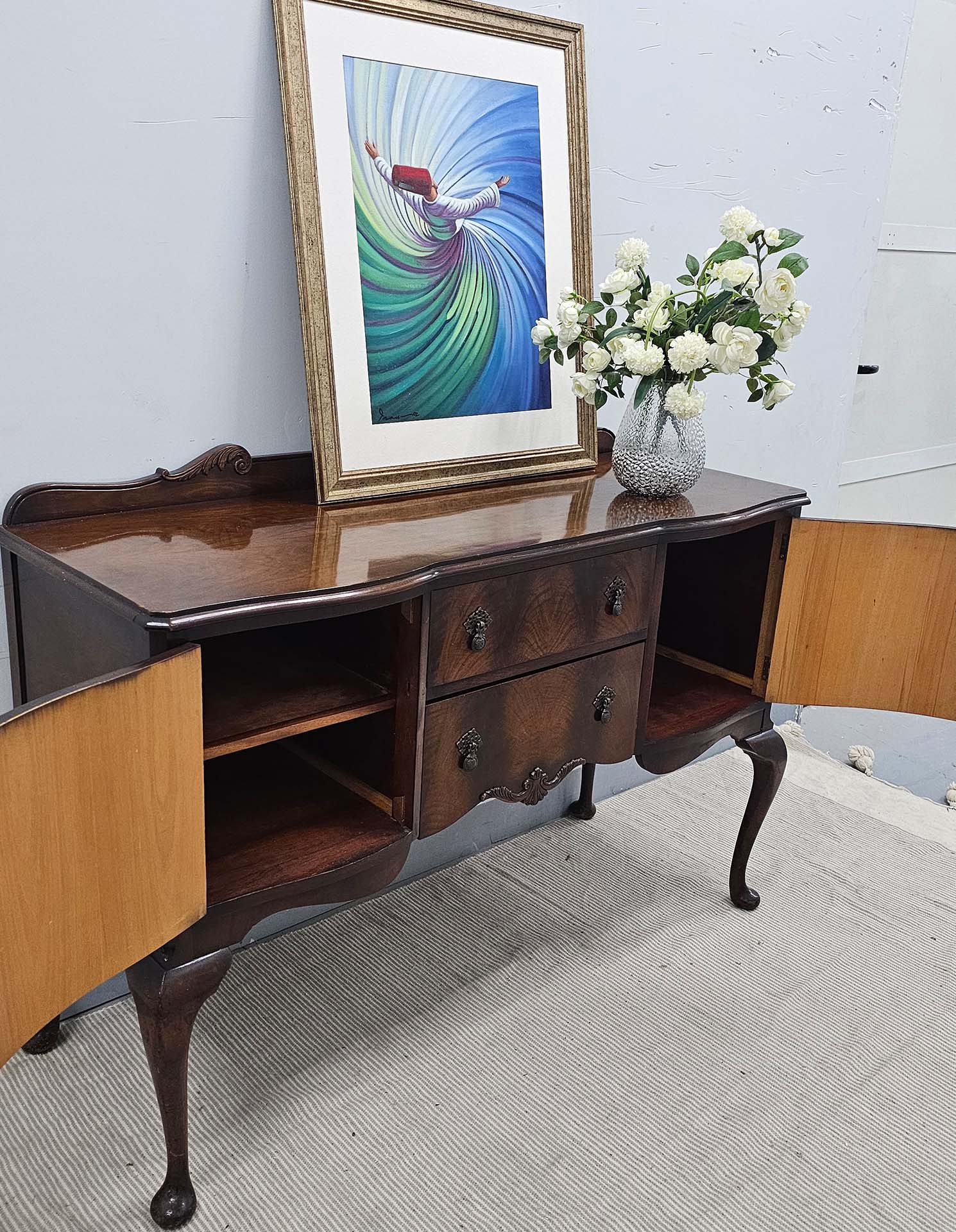 Mahogany Sideboard with Tall Legs