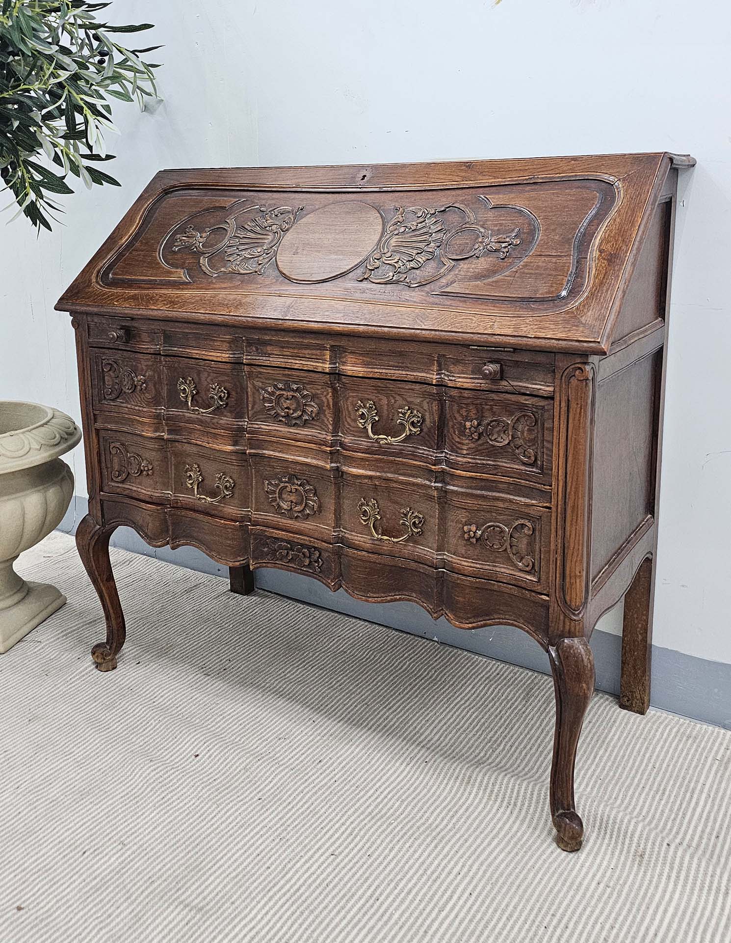 Louis XV Style Oak Bureau / Secretaire