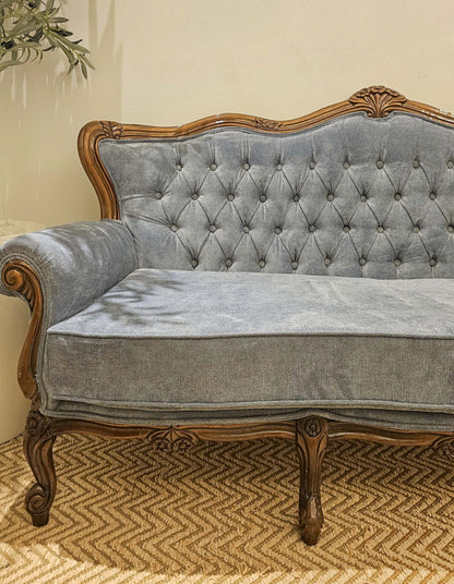 Vintage French Five Seater Sofa Set - Grey