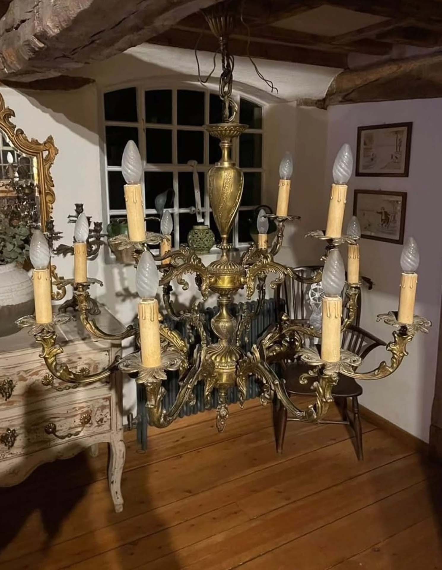 French 12 light chandelier circa 1920