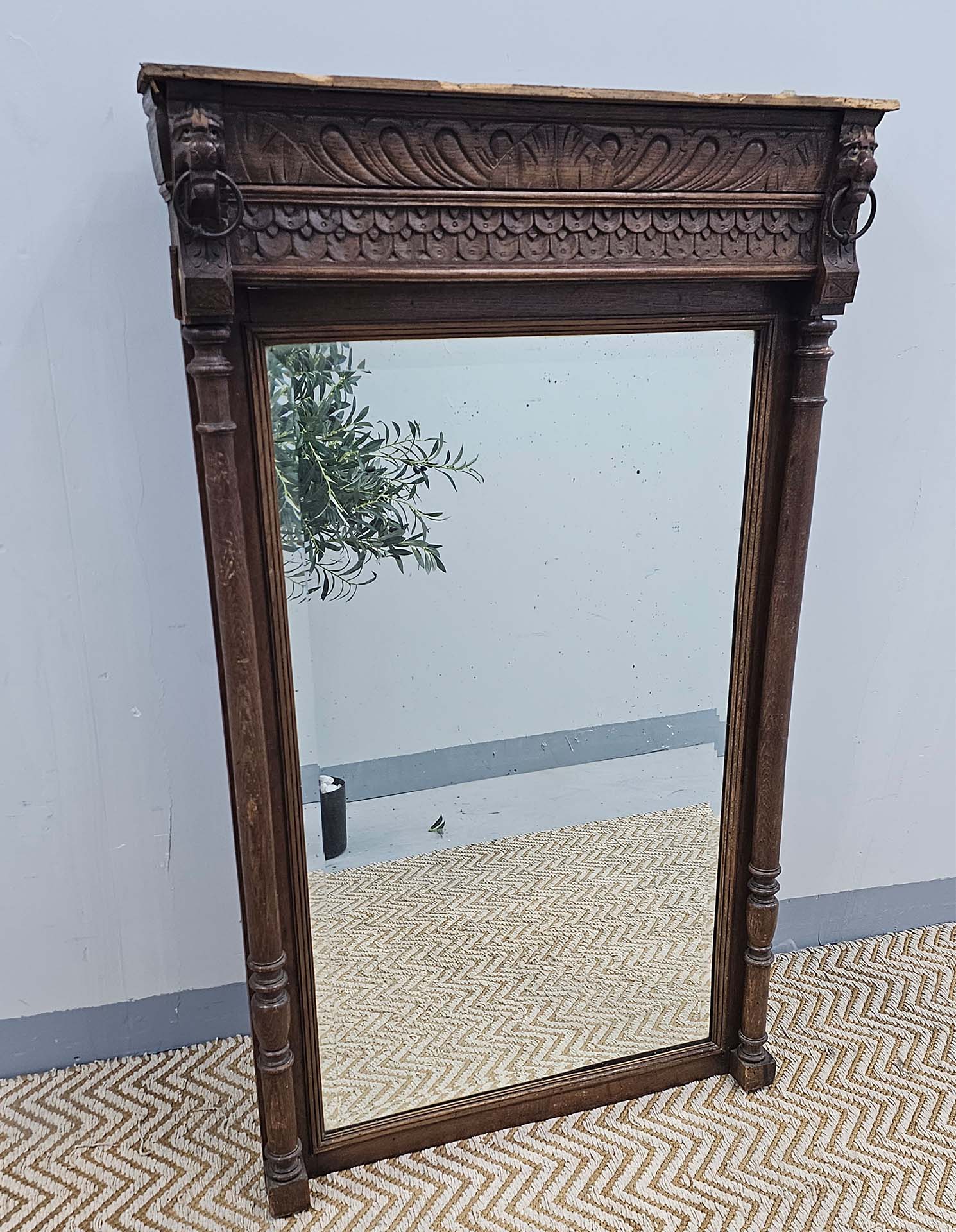 Heavily carved French Mirror