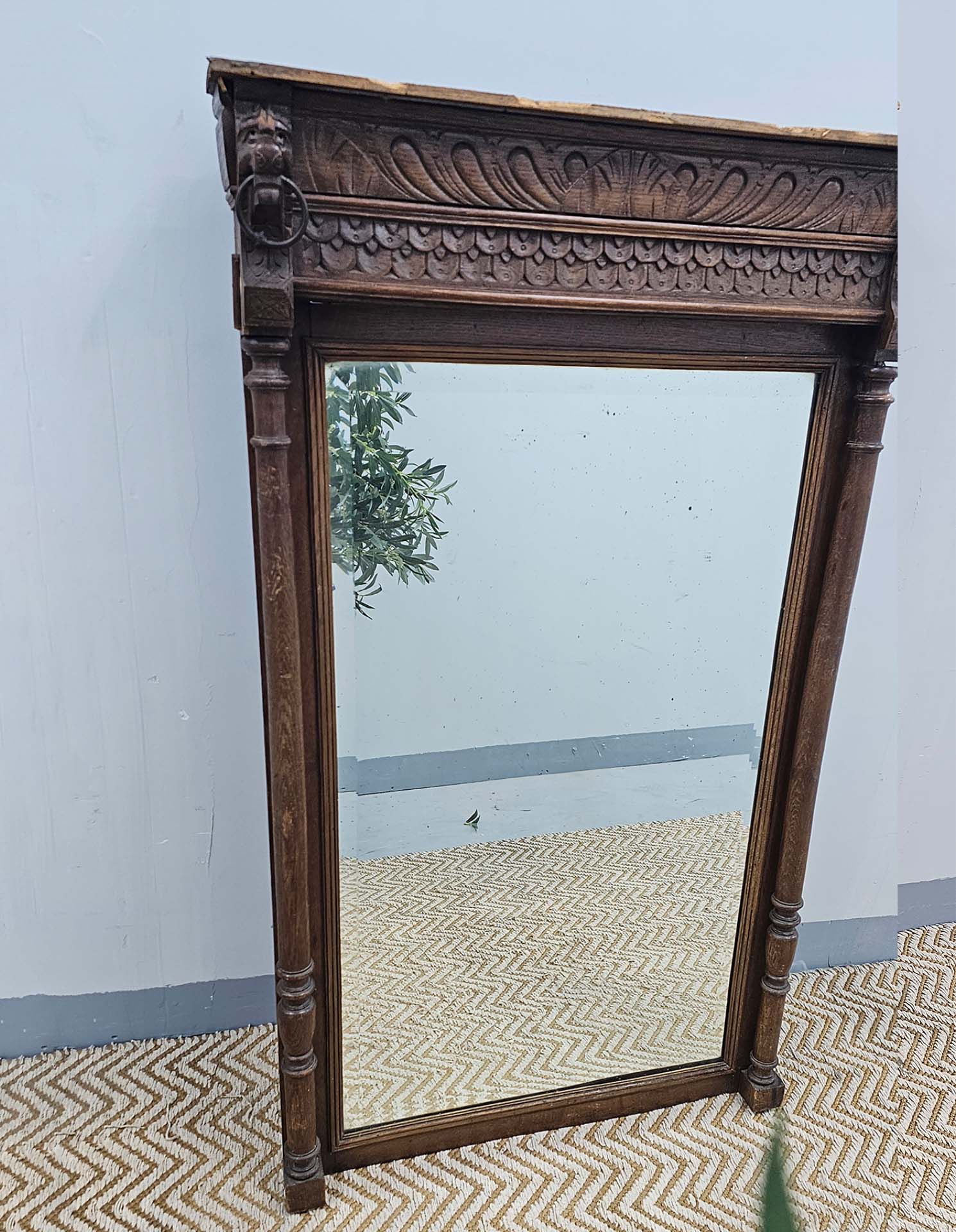 Heavily carved French Mirror