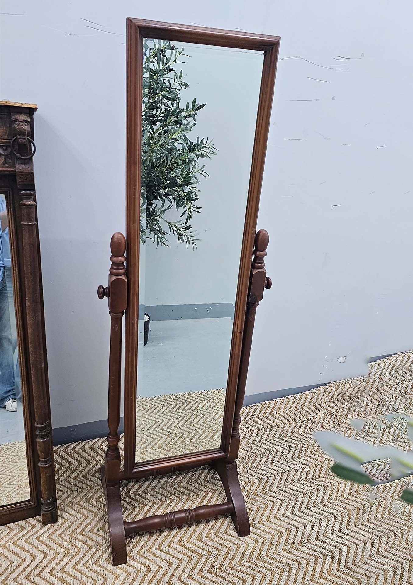 Vintage Wooden Standing Mirror