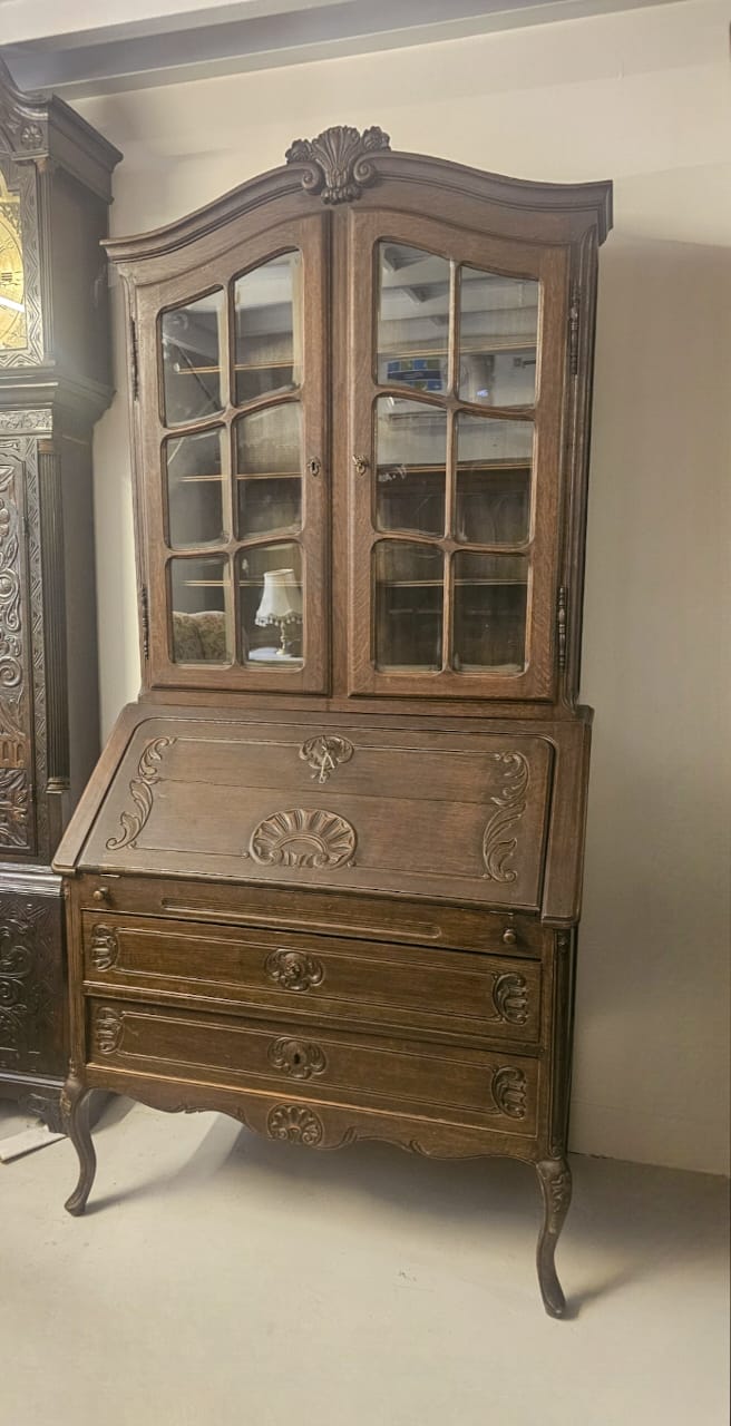 Oak Secretaire with Bookcase