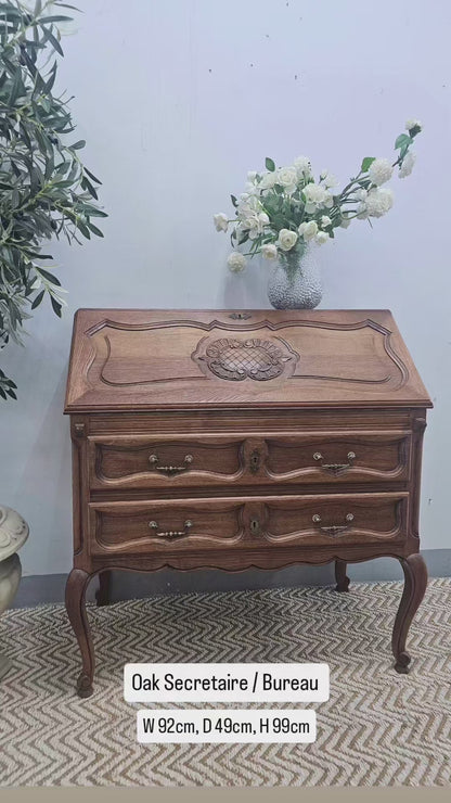 Louis XV Style Oak Bureau / Secretaire