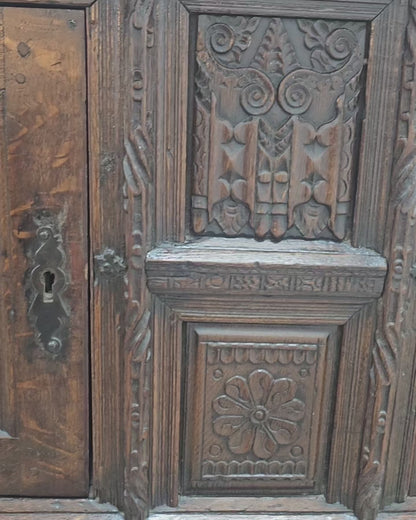 English Carved Oak Court Cupboard c.1800–1830